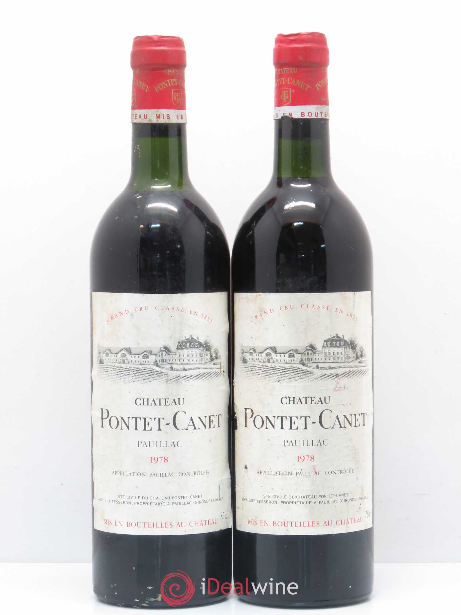 Château Pontet Canet 5ème Grand Cru Classé 1978 - Lot de 2 bouteilles - 0