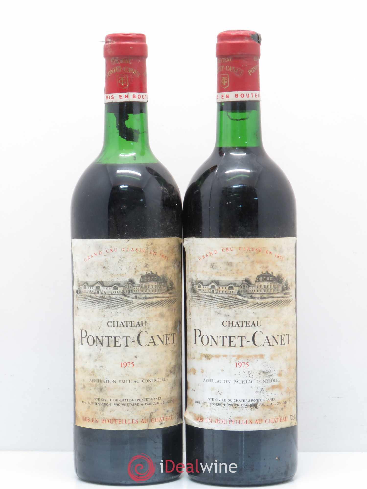 Château Pontet Canet 5ème Grand Cru Classé 1975 - Lot de 2 bouteilles - 0