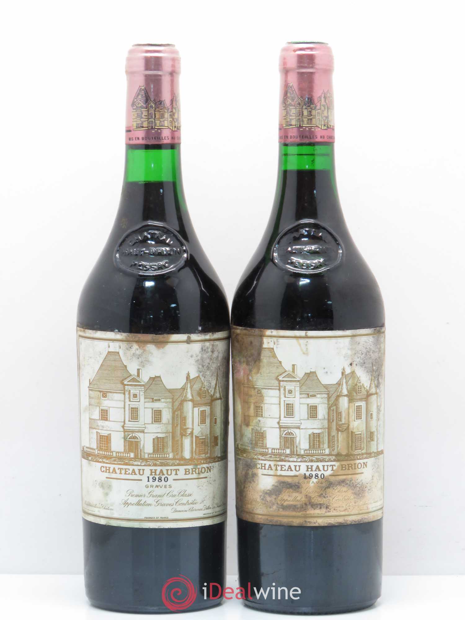 Château Haut Brion 1er Grand Cru Classé 1980 - Lot de 2 bouteilles - 0
