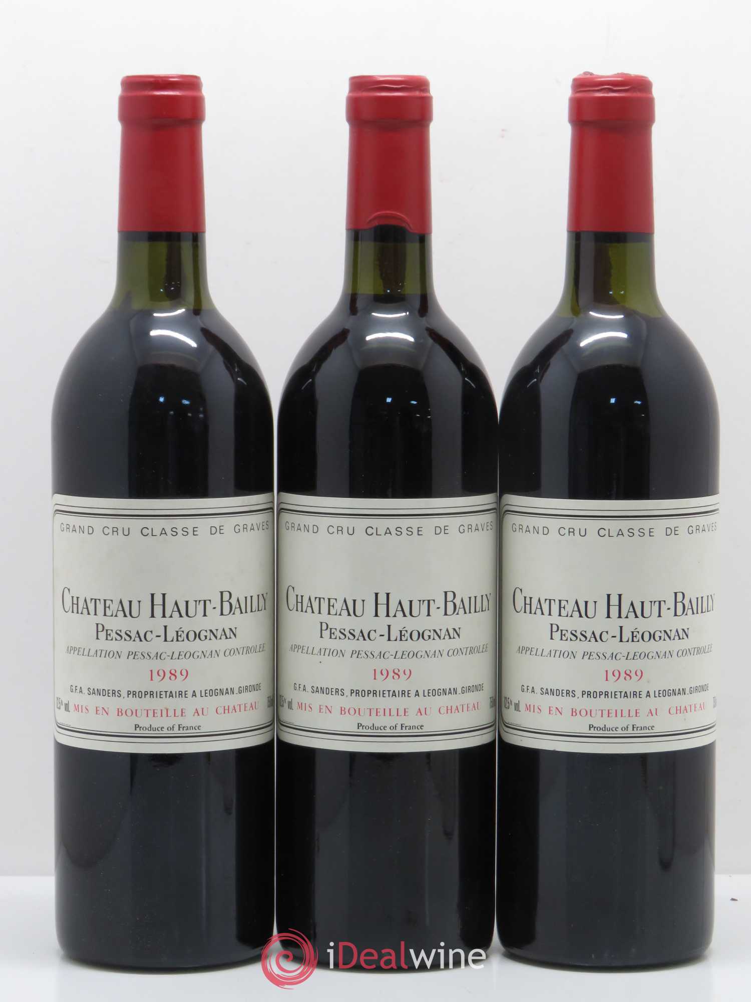 Château Haut-Bailly Cru Classé de Graves 1989 - Lot de 3 bouteilles - 0