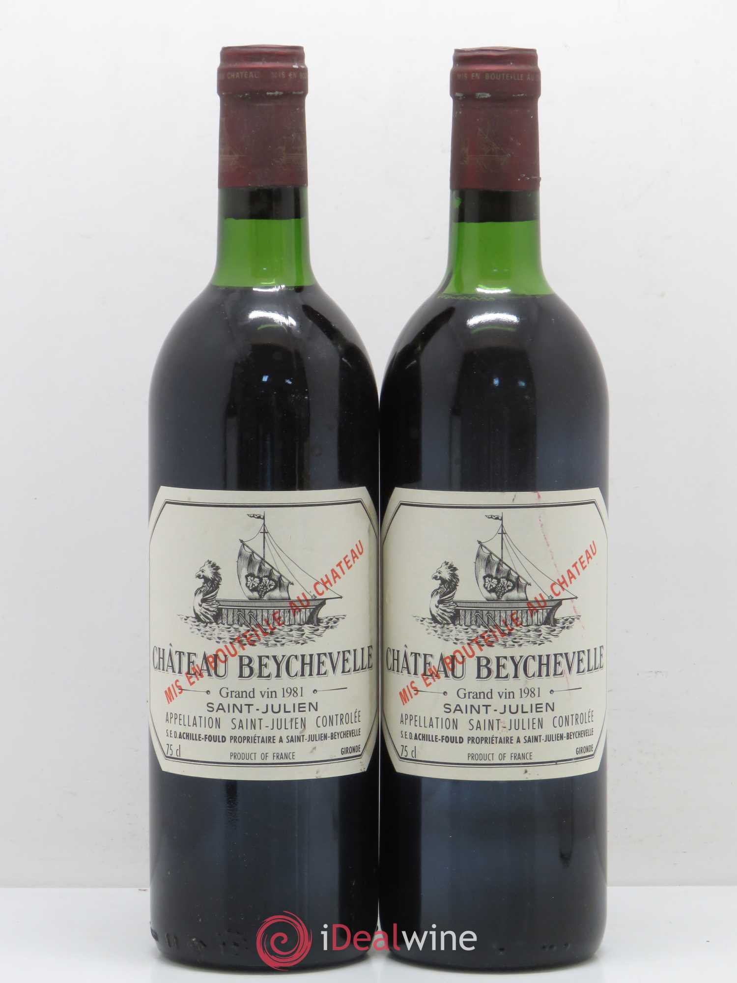 Château Beychevelle 4ème Grand Cru Classé 1981 - Lot de 2 bouteilles - 0