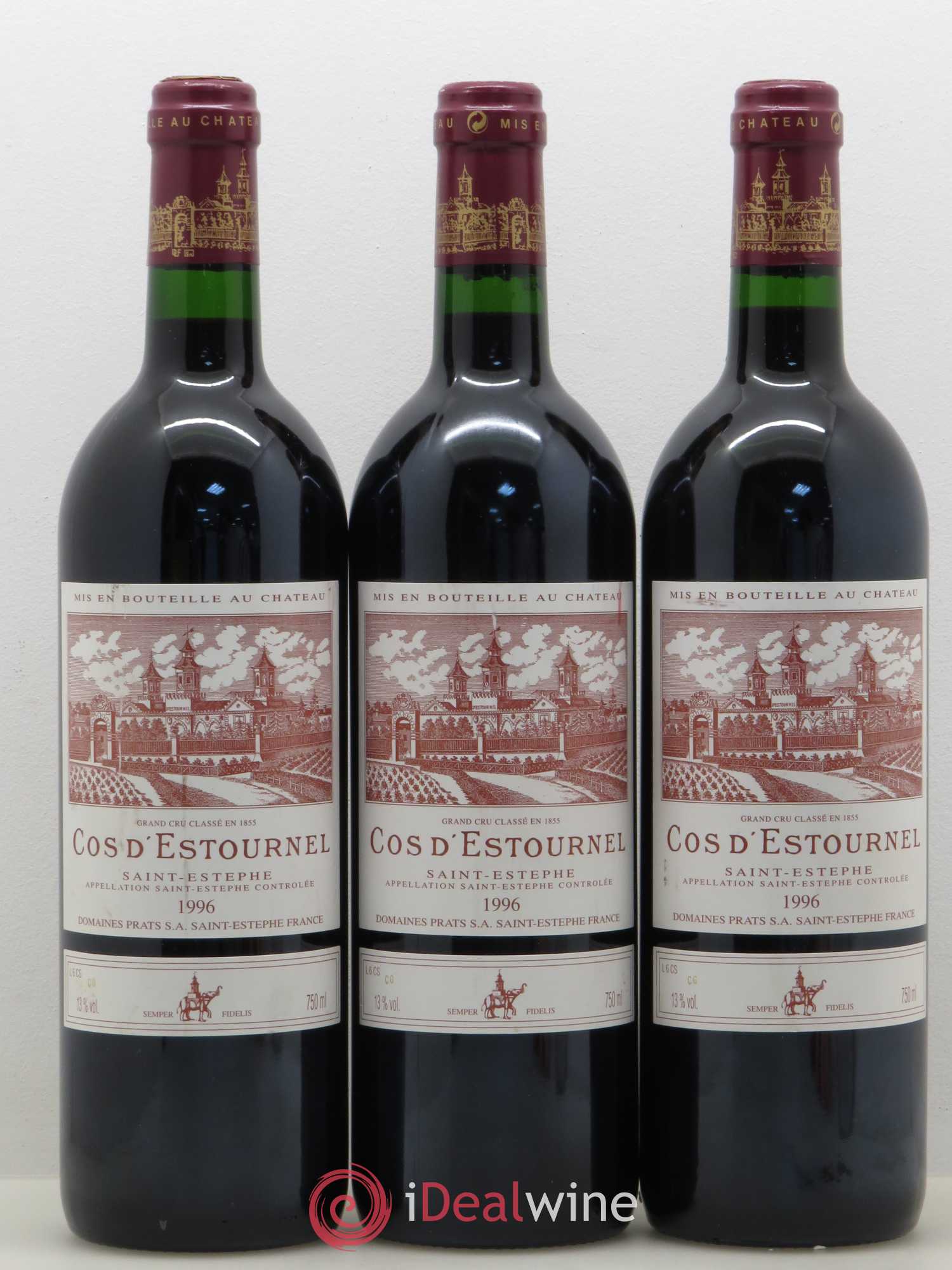 Cos d'Estournel 2ème Grand Cru Classé 1996 - Lot de 3 bouteilles - 0