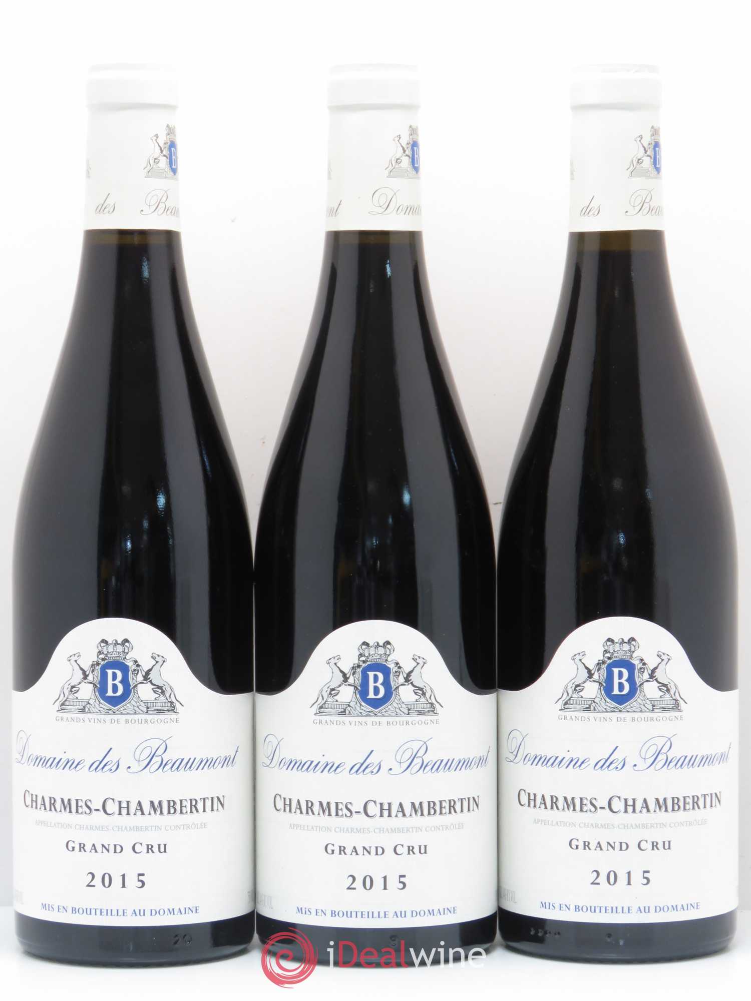 Charmes-Chambertin Grand Cru Domaine des Beaumont 2015 - Lot de 3 bouteilles - 0