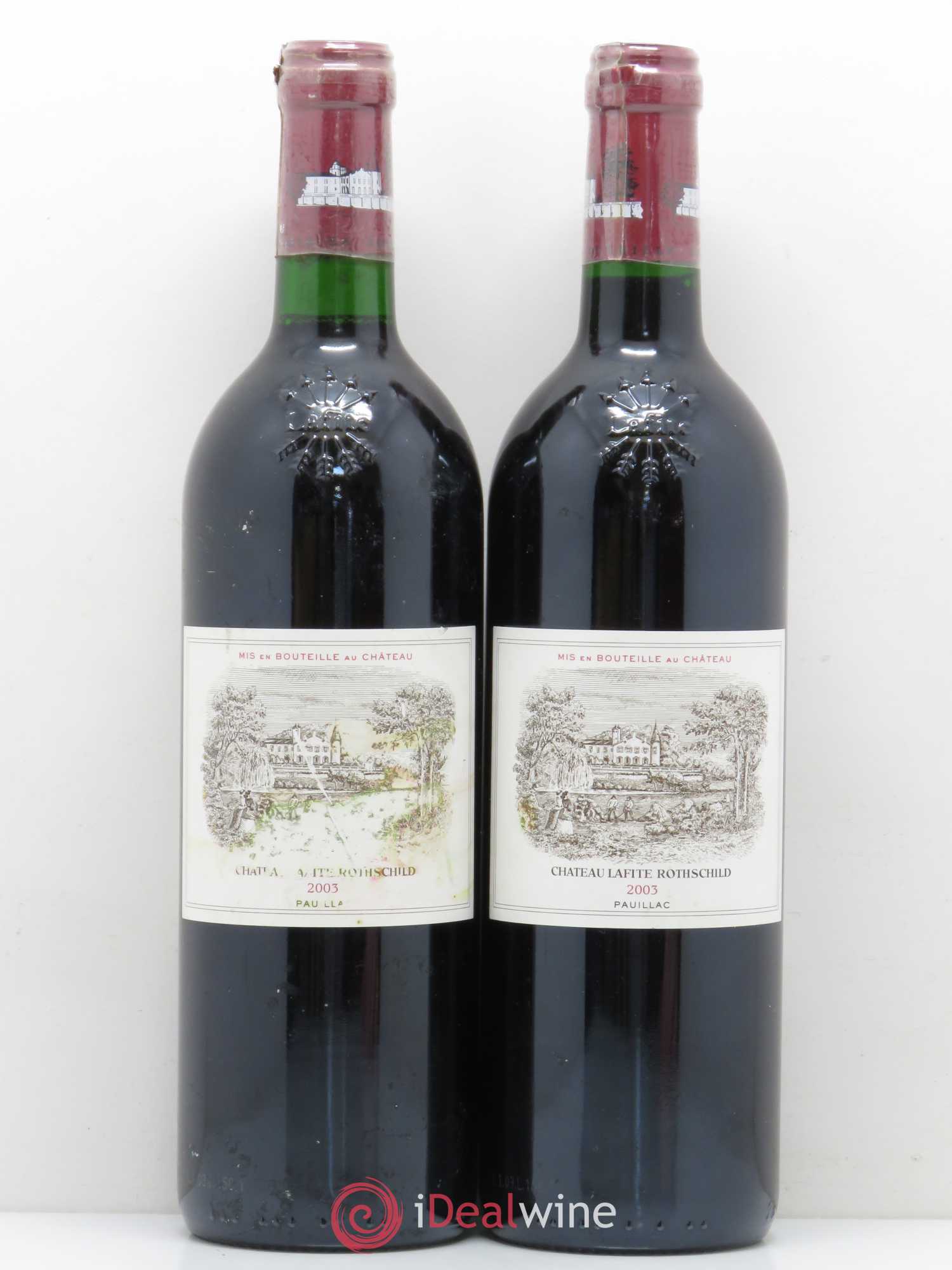Château Lafite Rothschild 1er Grand Cru Classé (sans prix de réserve) 2003 - Lot de 2 bouteilles - 0