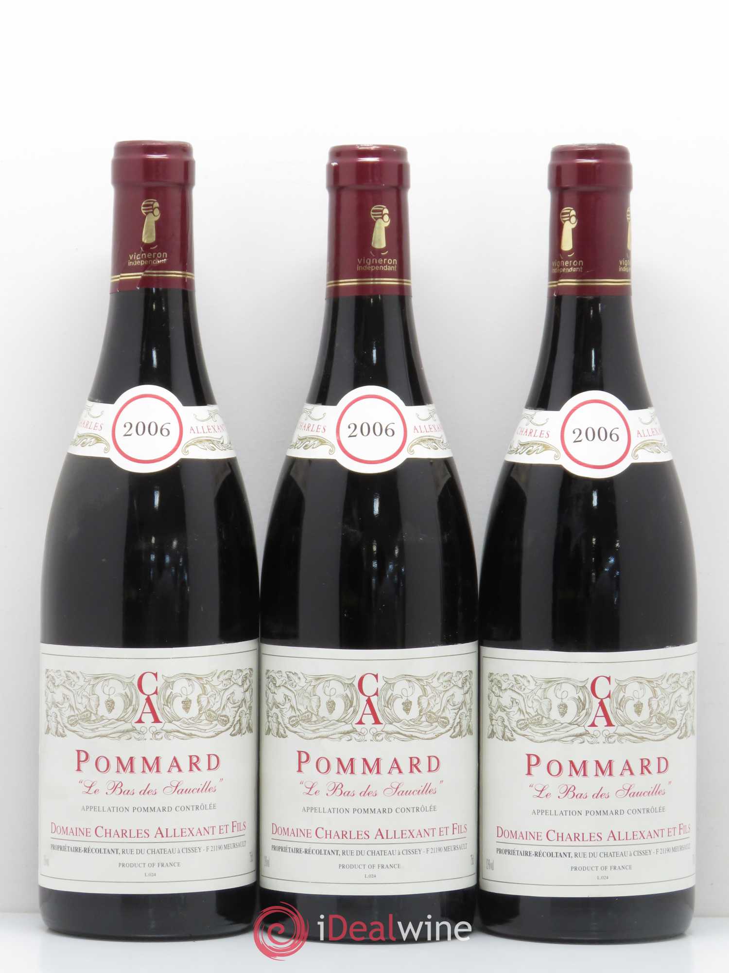 Pommard 1er Cru Le Bas des Saucilles C. Allexant (sans prix de réserve) 2006 - Posten von 3 Flaschen - 0