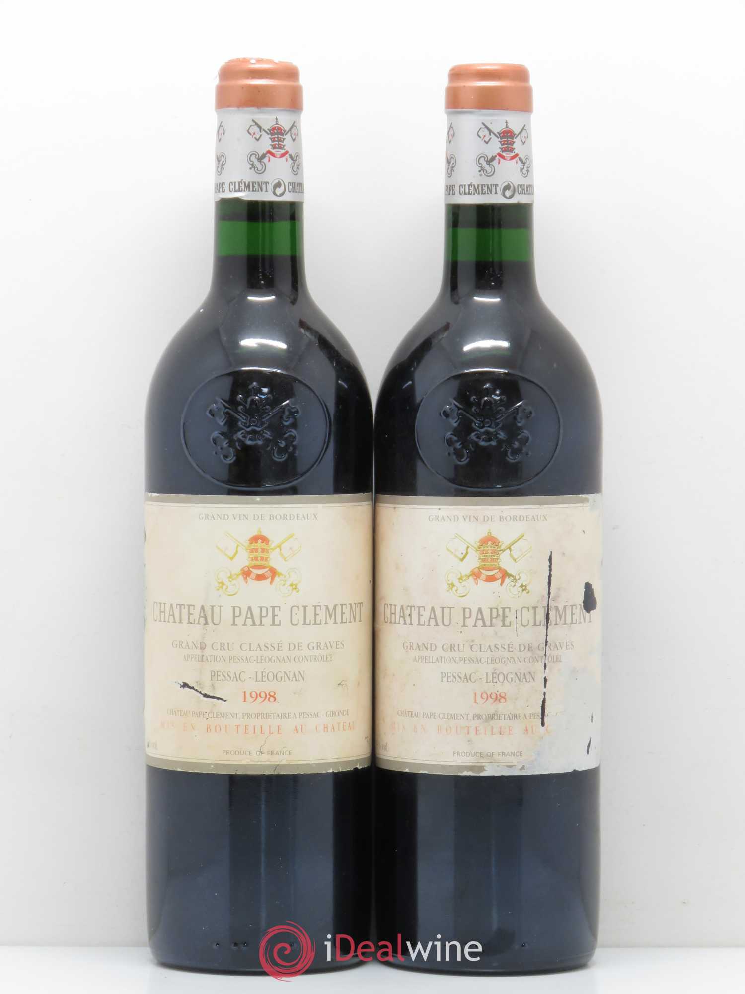 Château Pape Clément Cru Classé de Graves (sans prix de réserve) 1998 - Lot de 2 bouteilles - 0