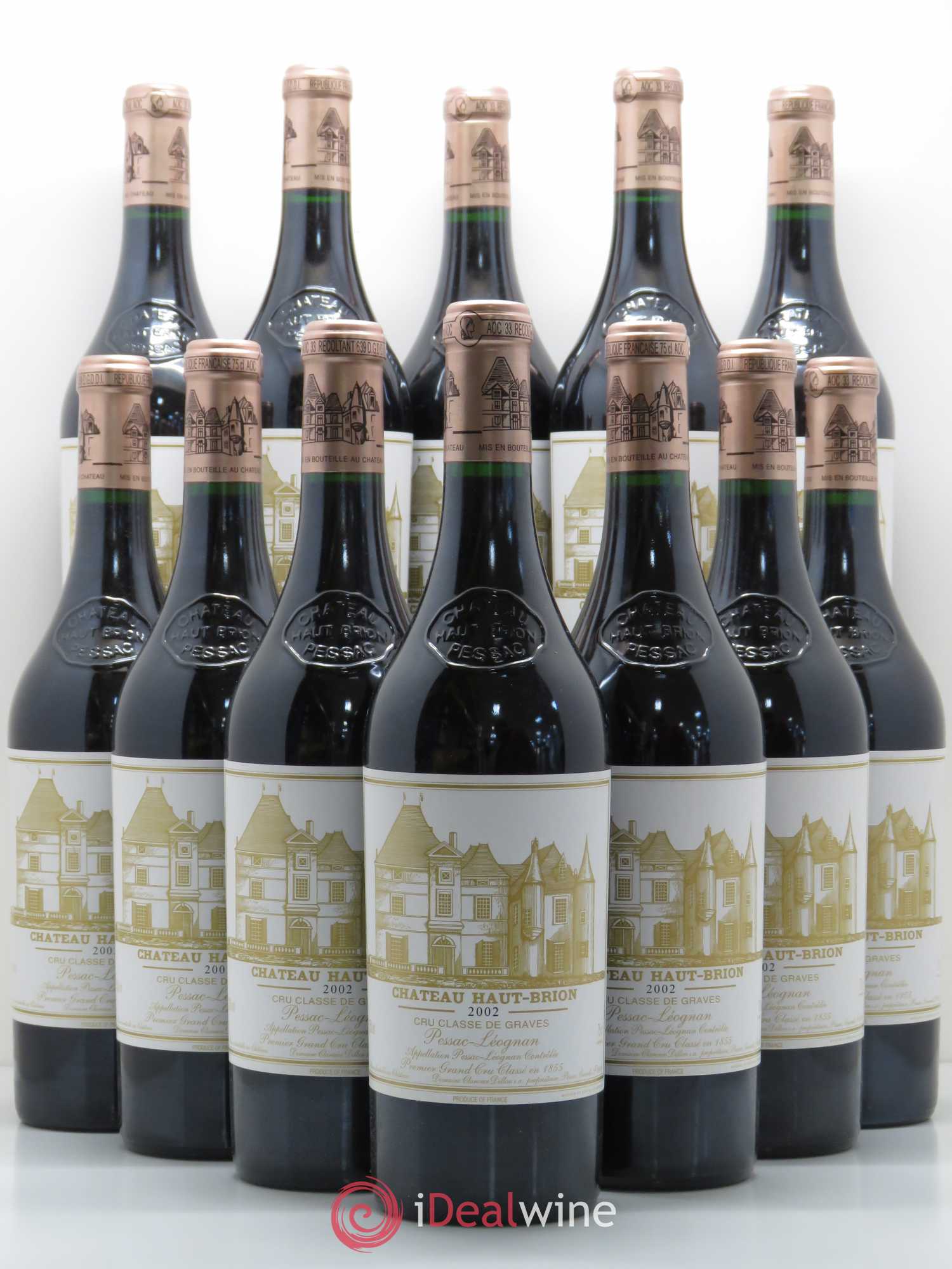 Château Haut Brion 1er Grand Cru Classé 2002 - Lot de 12 bouteilles - 0