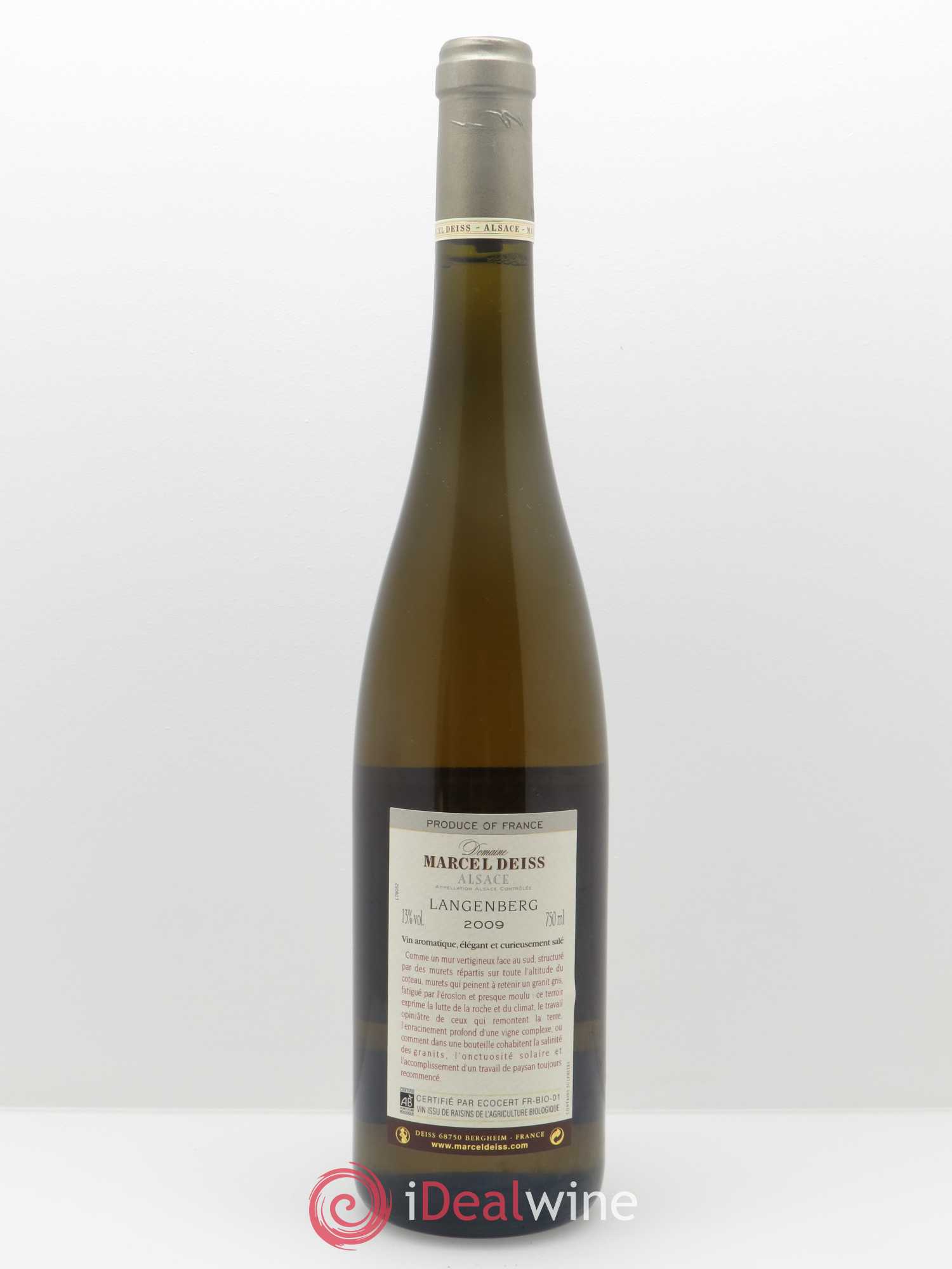 Alsace Langenberg Marcel Deiss (Domaine) 2009 - Lot de 1 bouteille - 1