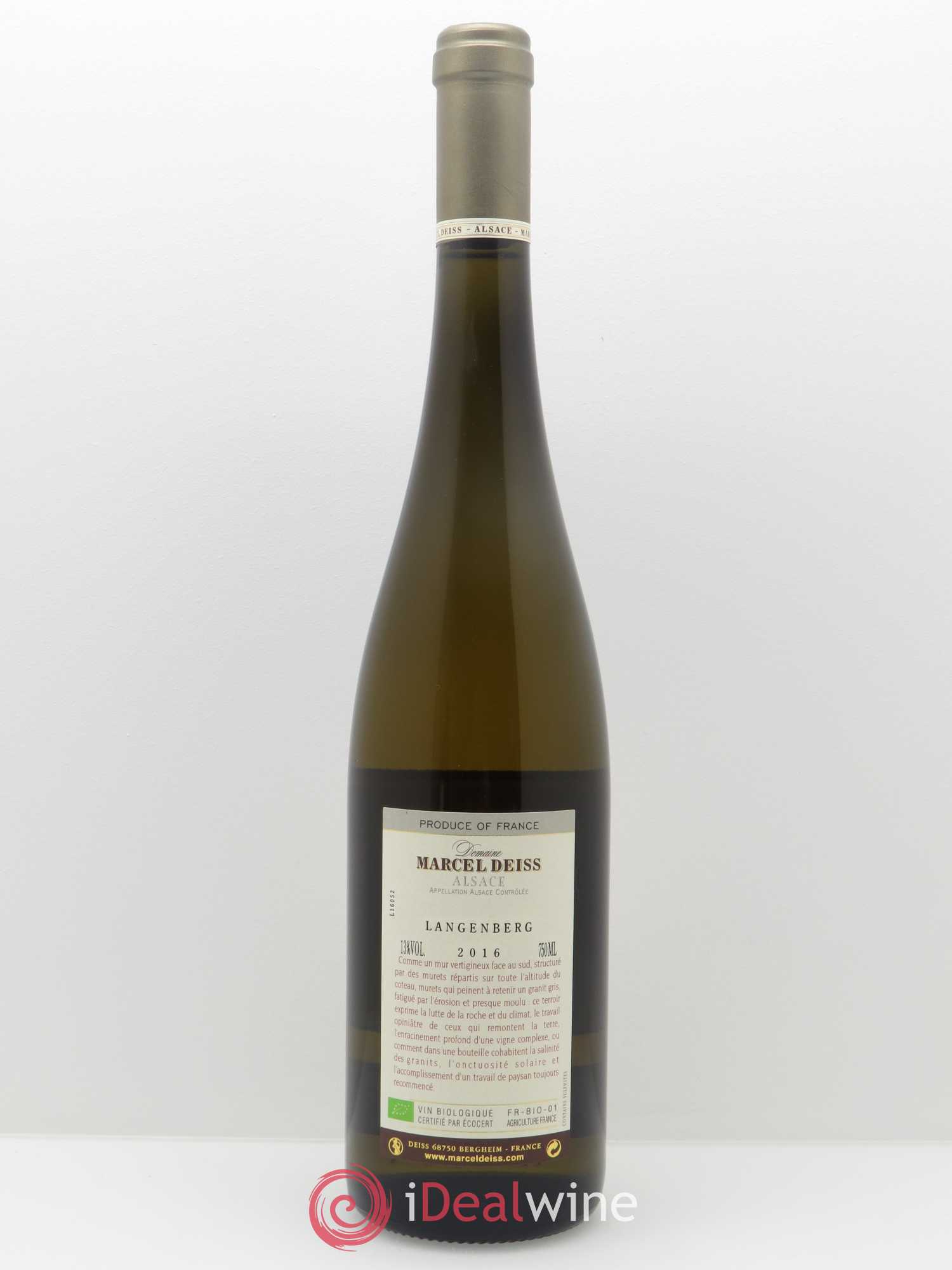 Alsace Langenberg Marcel Deiss (Domaine) 2016 - Lot de 1 bouteille - 1
