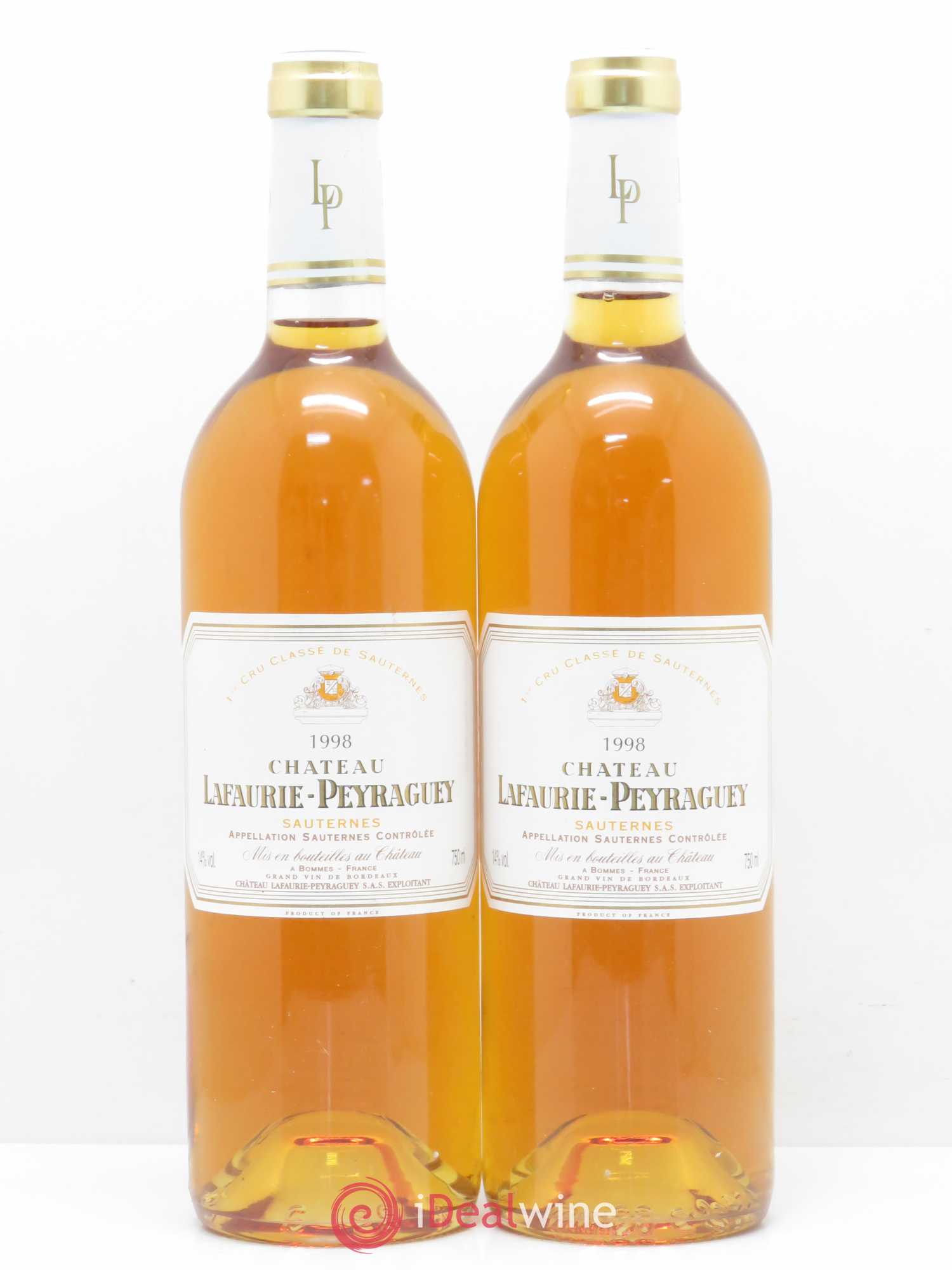 Château Lafaurie-Peyraguey 1er Grand Cru Classé 1998 - Lotto di 2 bottiglie - 0