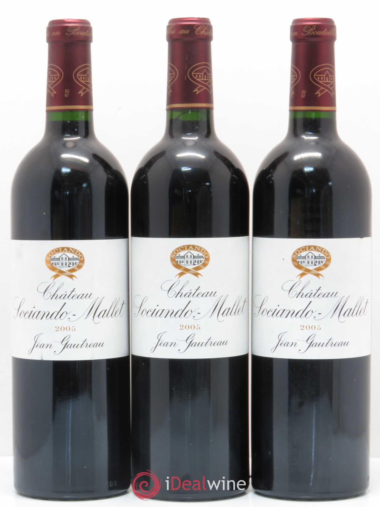 Château Sociando Mallet 2005 - Lot de 3 bouteilles - 0