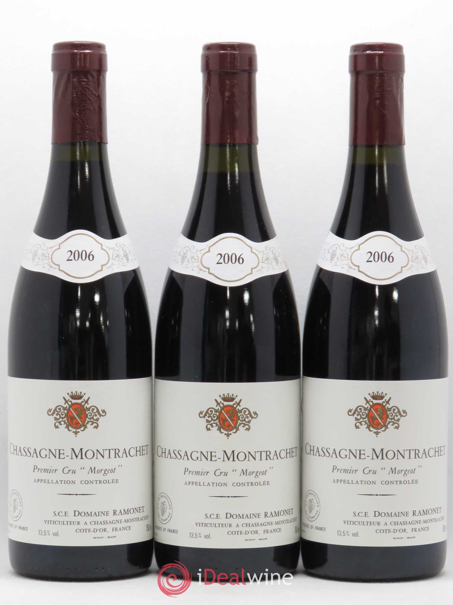 Chassagne-Montrachet 1er Cru Morgeot Domaine Ramonet 2006 - Lot de 3 bouteilles - 0