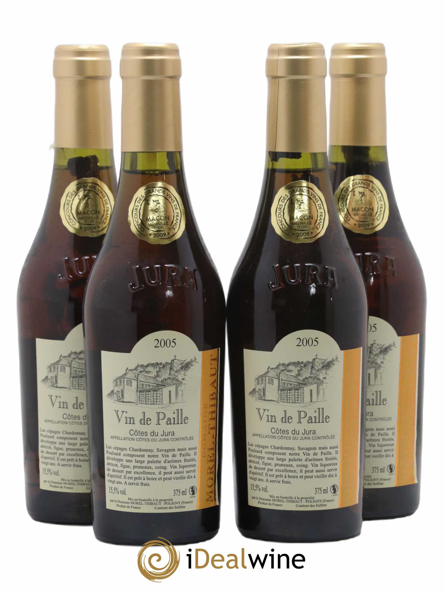 Côtes du Jura Vin de Paille Domaine Morel Thibault 2005 - Posten von 4 Demi-Flaschen - 0