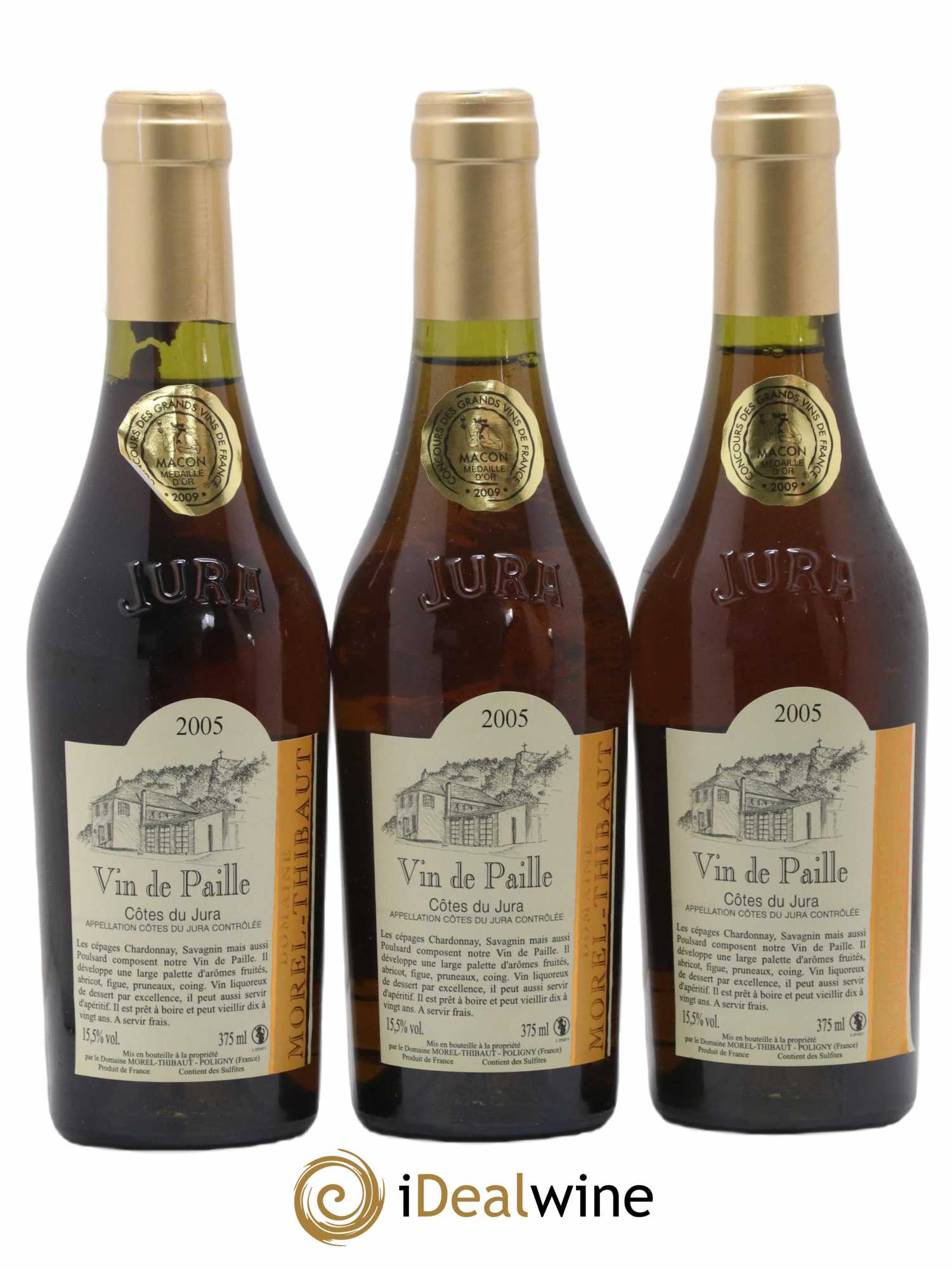 Côtes du Jura Vin de Paille Domaine Morel Thibault 2005 - Posten von 3 Demi-Flaschen - 0