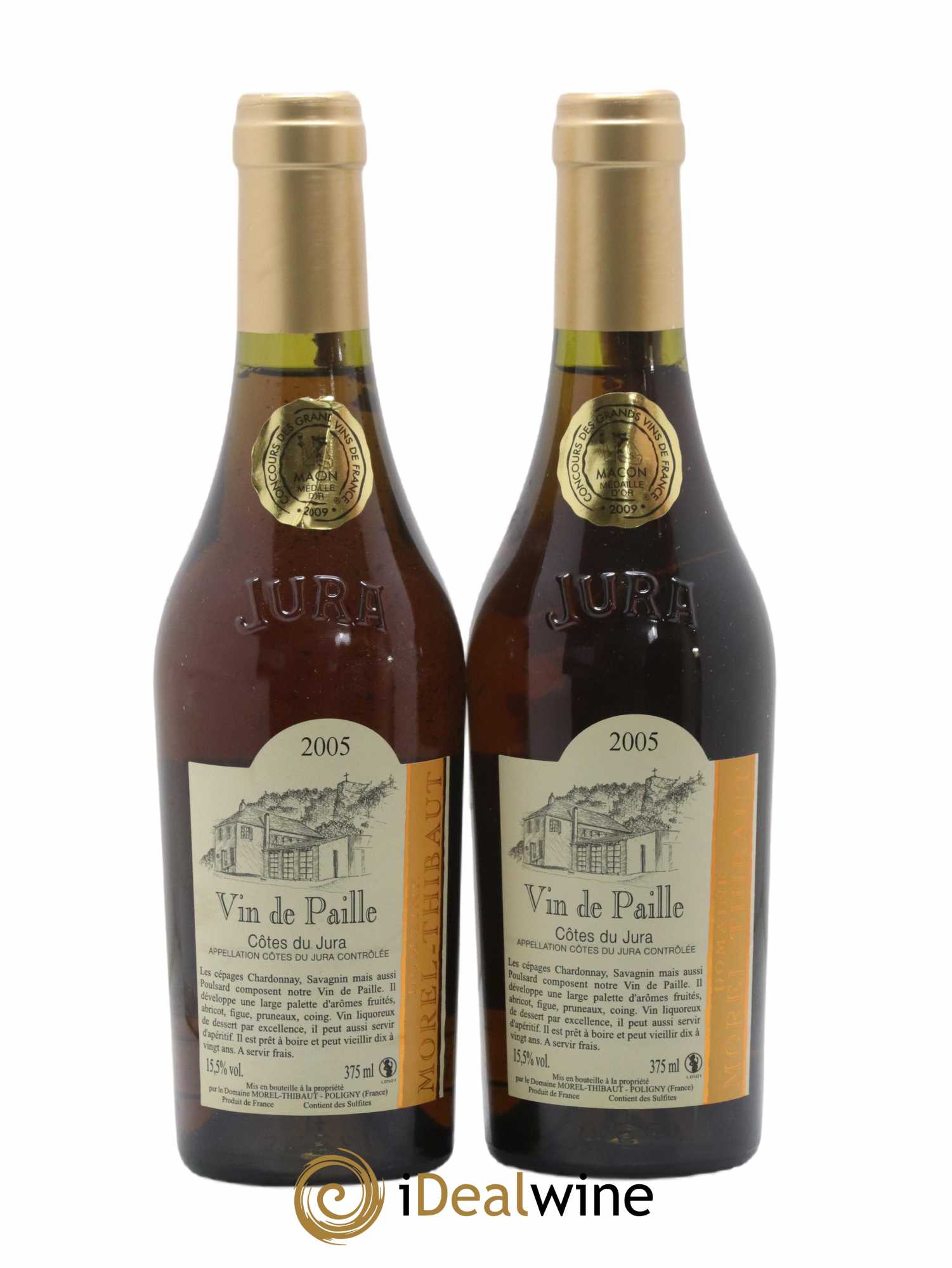 Côtes du Jura Vin de Paille Domaine Morel Thibault 2005 - Posten von 2 Demi-Flaschen - 0