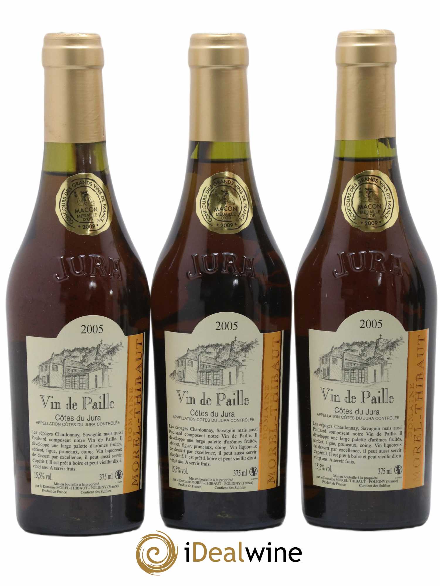 Côtes du Jura Vin de Paille Domaine Morel Thibault 2005 - Posten von 6 Demi-Flaschen - 1
