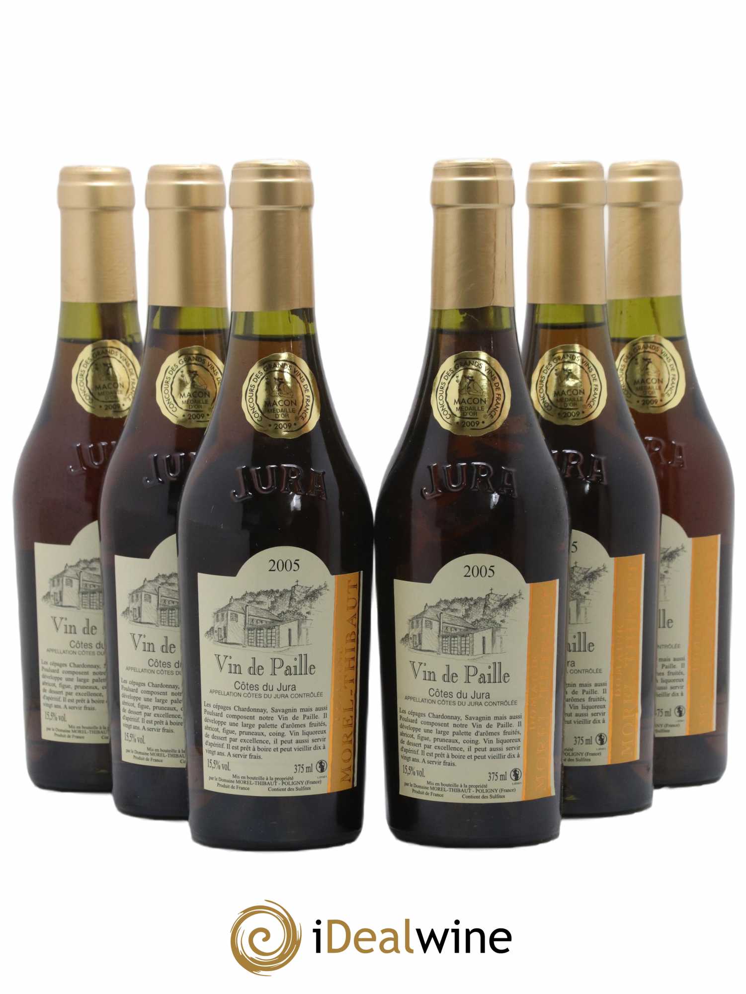 Côtes du Jura Vin de Paille Domaine Morel Thibault 2005 - Posten von 6 Demi-Flaschen - 0