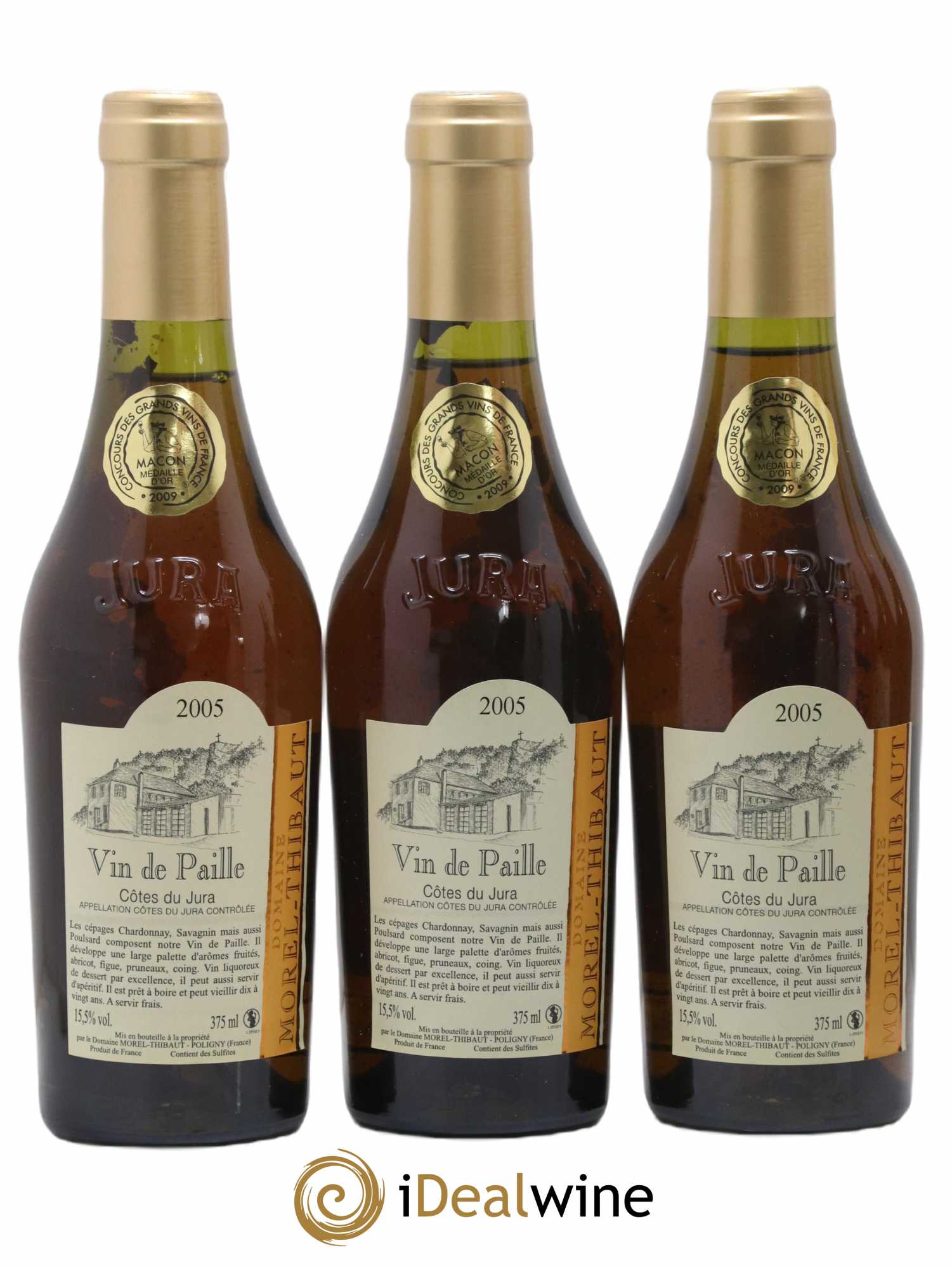 Côtes du Jura Vin de Paille Domaine Morel Thibault 2005 - Posten von 6 Demi-Flaschen - 1