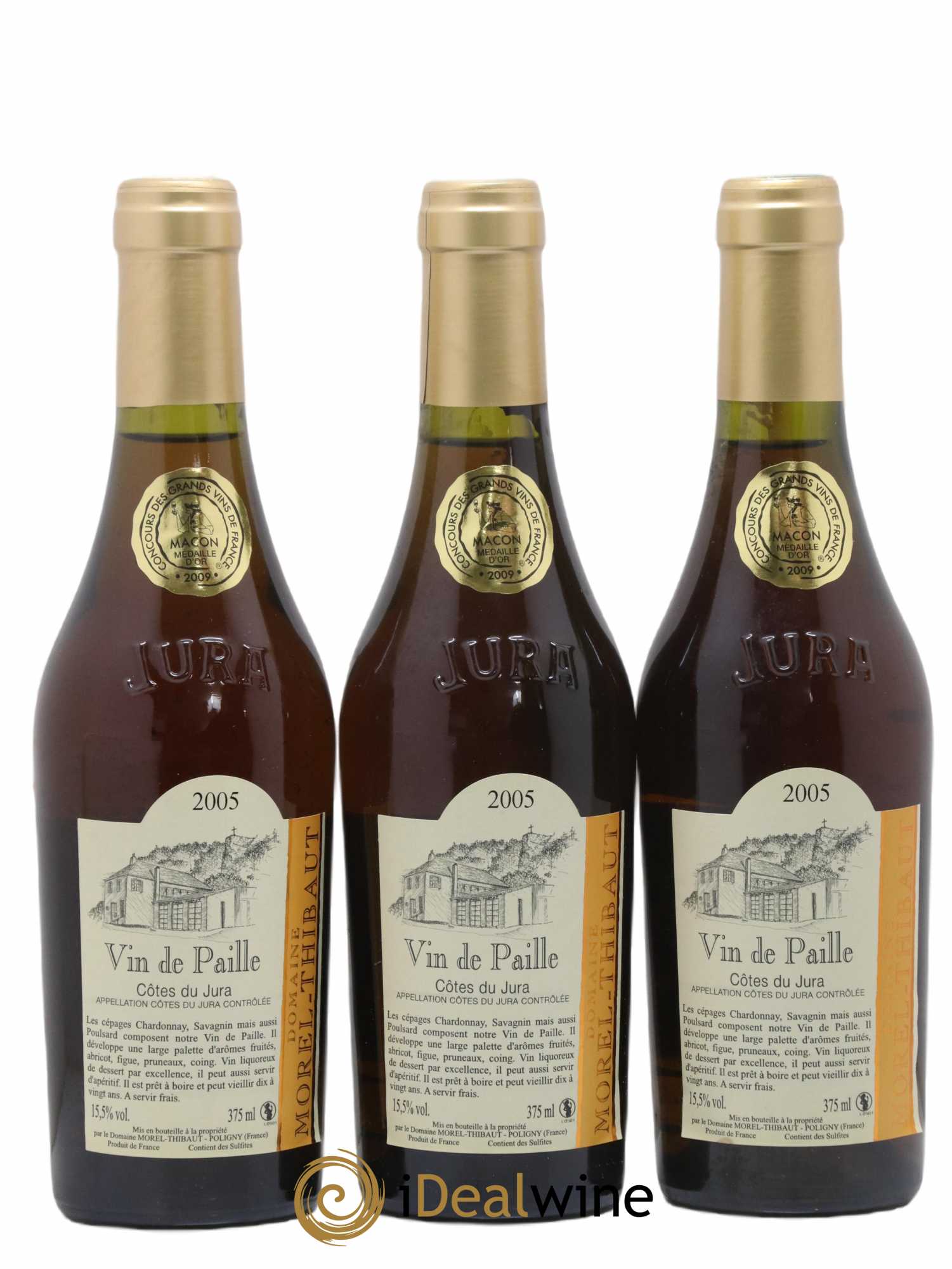 Côtes du Jura Vin de Paille Domaine Morel Thibault 2005 - Posten von 3 Demi-Flaschen - 0