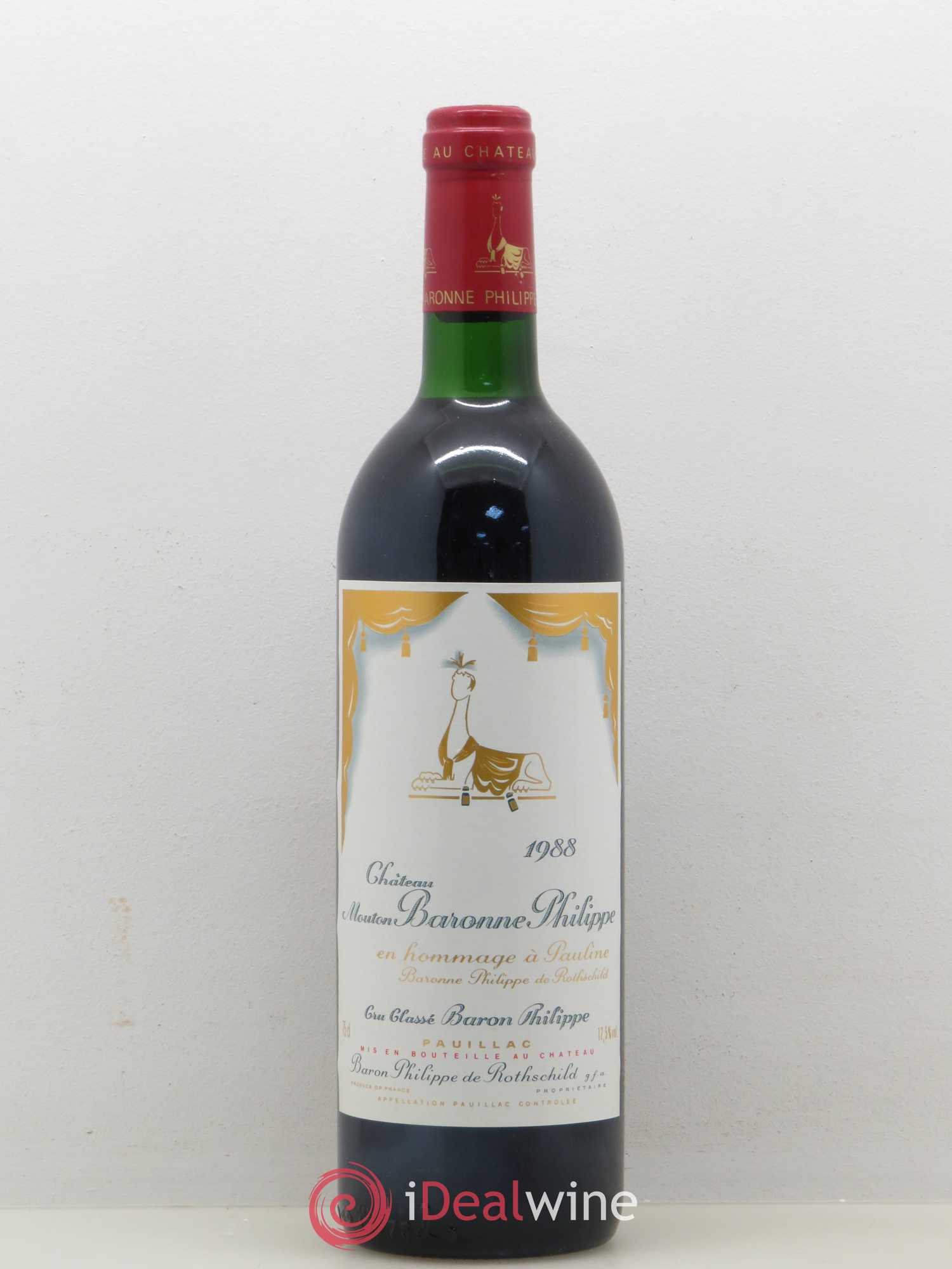 Château d' Armailhac - Mouton Baron(ne) Philippe 5ème Grand Cru Classé 1988 - Lot de 1 bouteille - 0