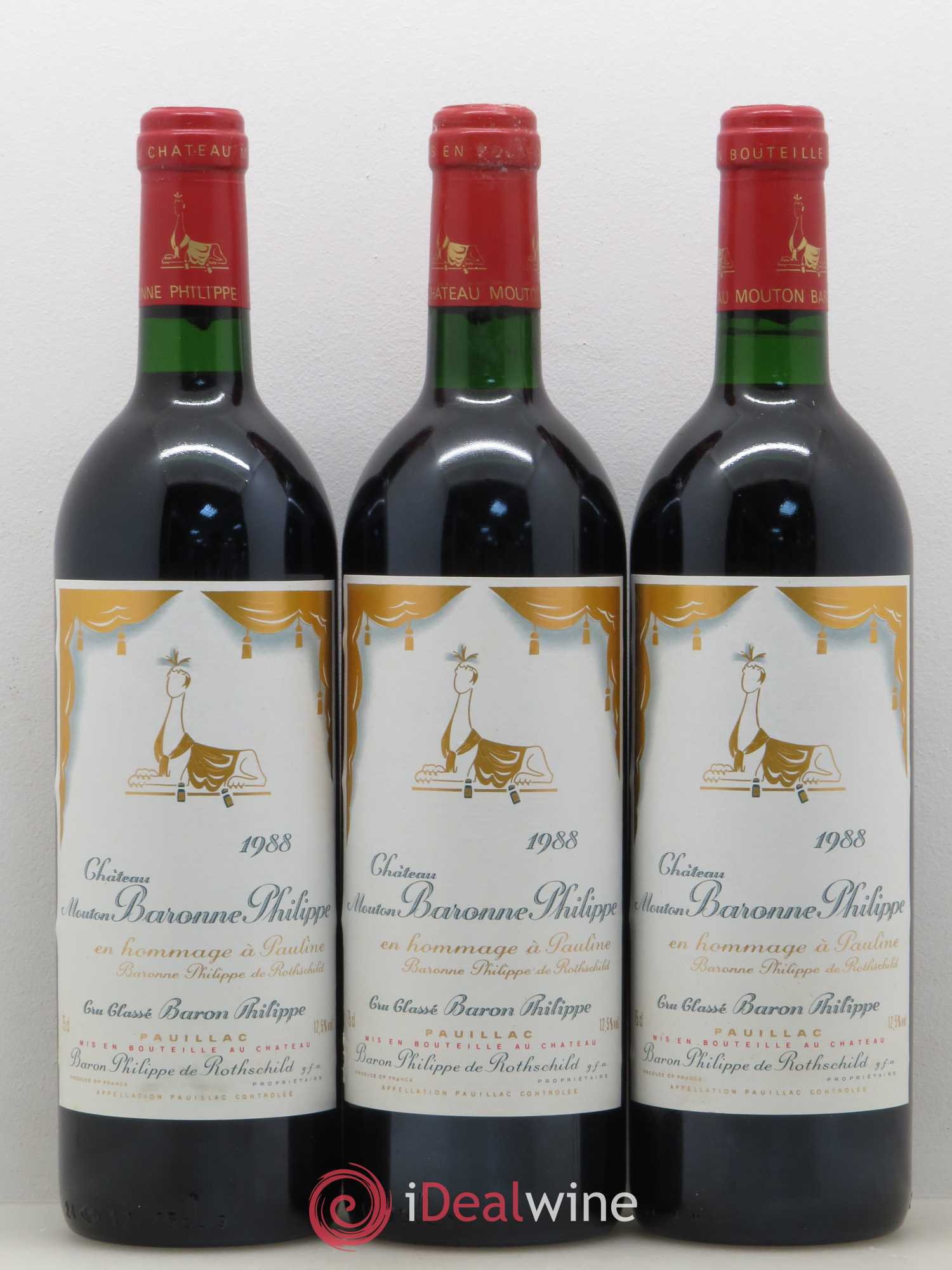 Château d' Armailhac - Mouton Baron(ne) Philippe 5ème Grand Cru Classé 1988 - Lot de 12 bouteilles - 2
