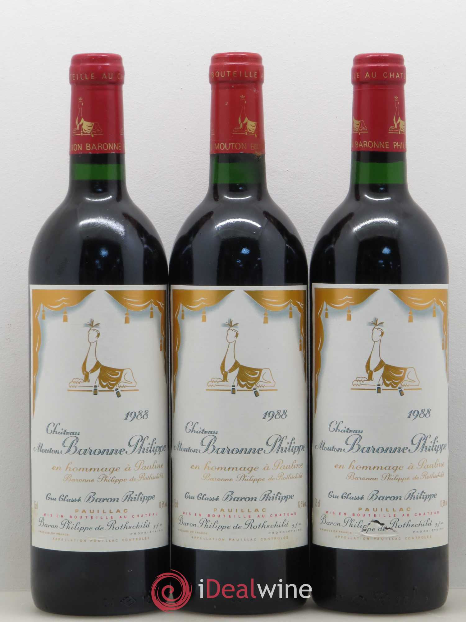 Château d' Armailhac - Mouton Baron(ne) Philippe 5ème Grand Cru Classé 1988 - Lot de 12 bouteilles - 4