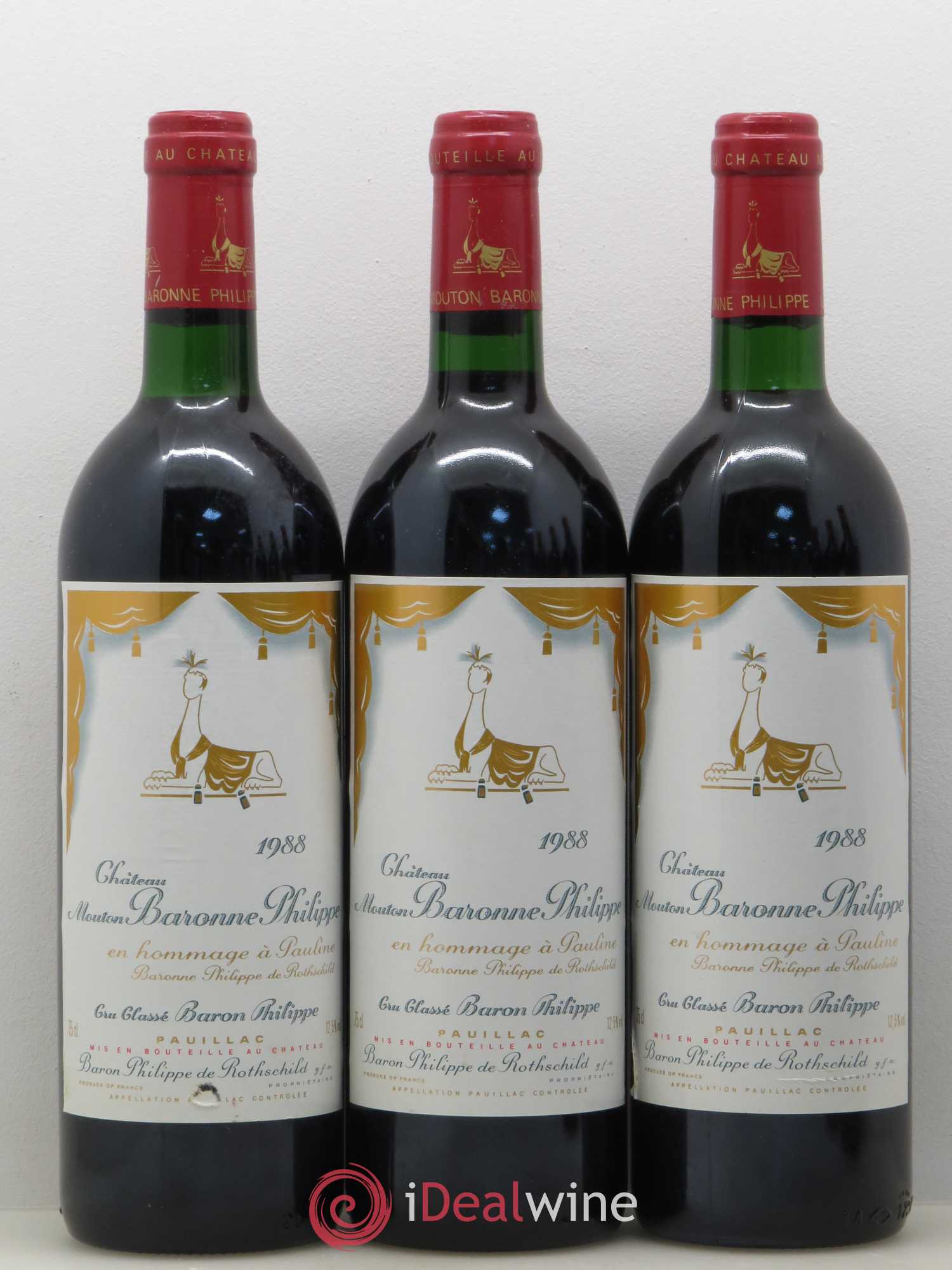 Château d' Armailhac - Mouton Baron(ne) Philippe 5ème Grand Cru Classé 1988 - Lot de 6 bouteilles - 1