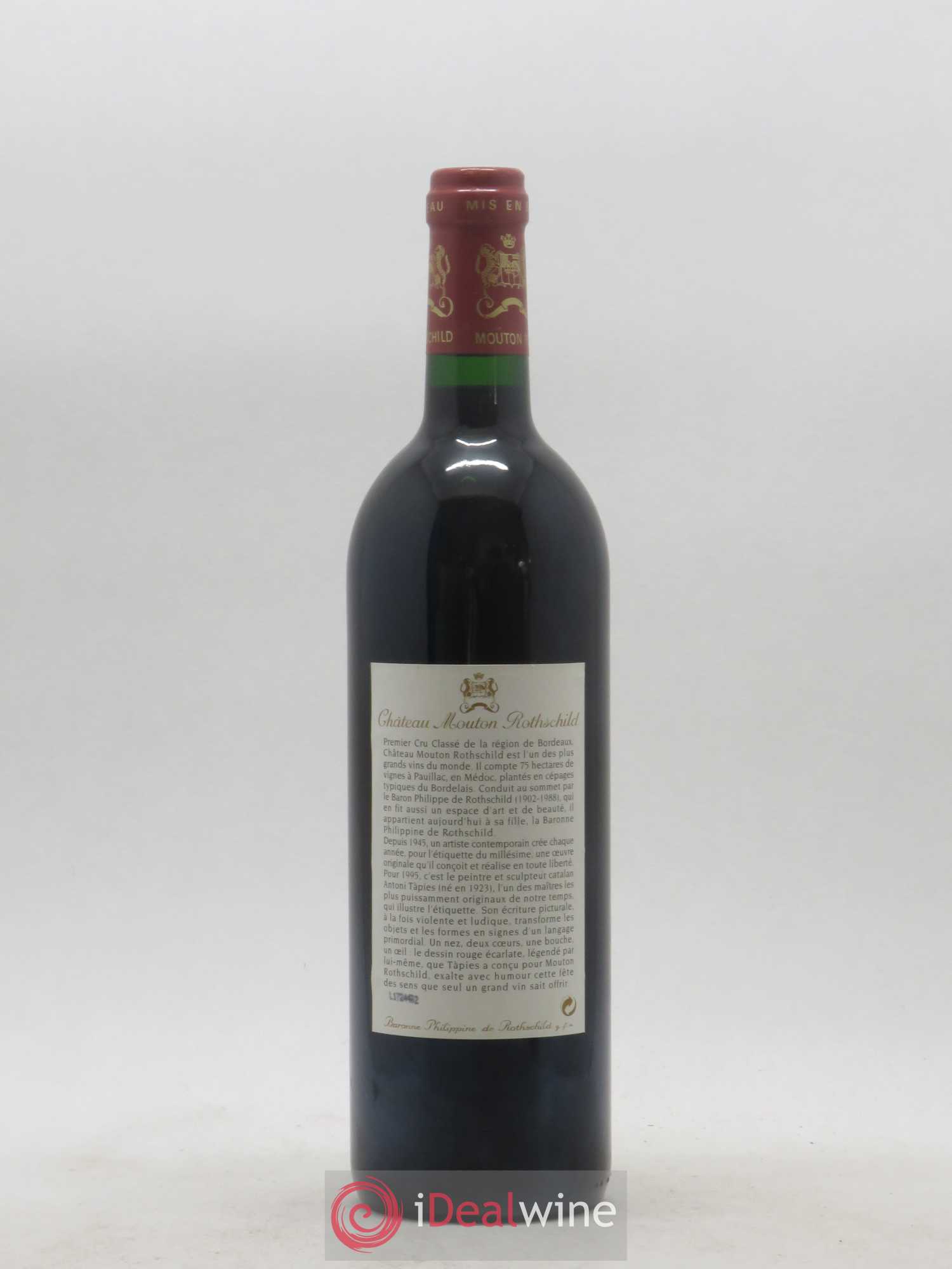 Château Mouton Rothschild 1er Grand Cru Classé 1995 - Lot de 1 bouteille - 1