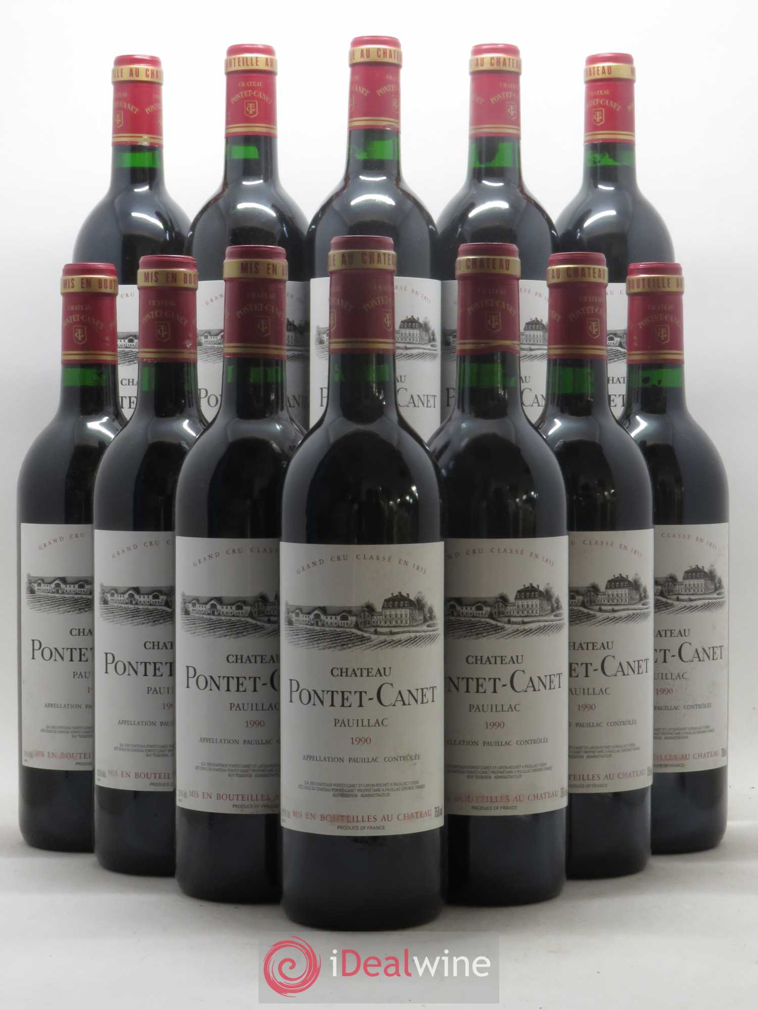 Château Pontet Canet 5ème Grand Cru Classé 1990 - Lot de 12 bouteilles - 0