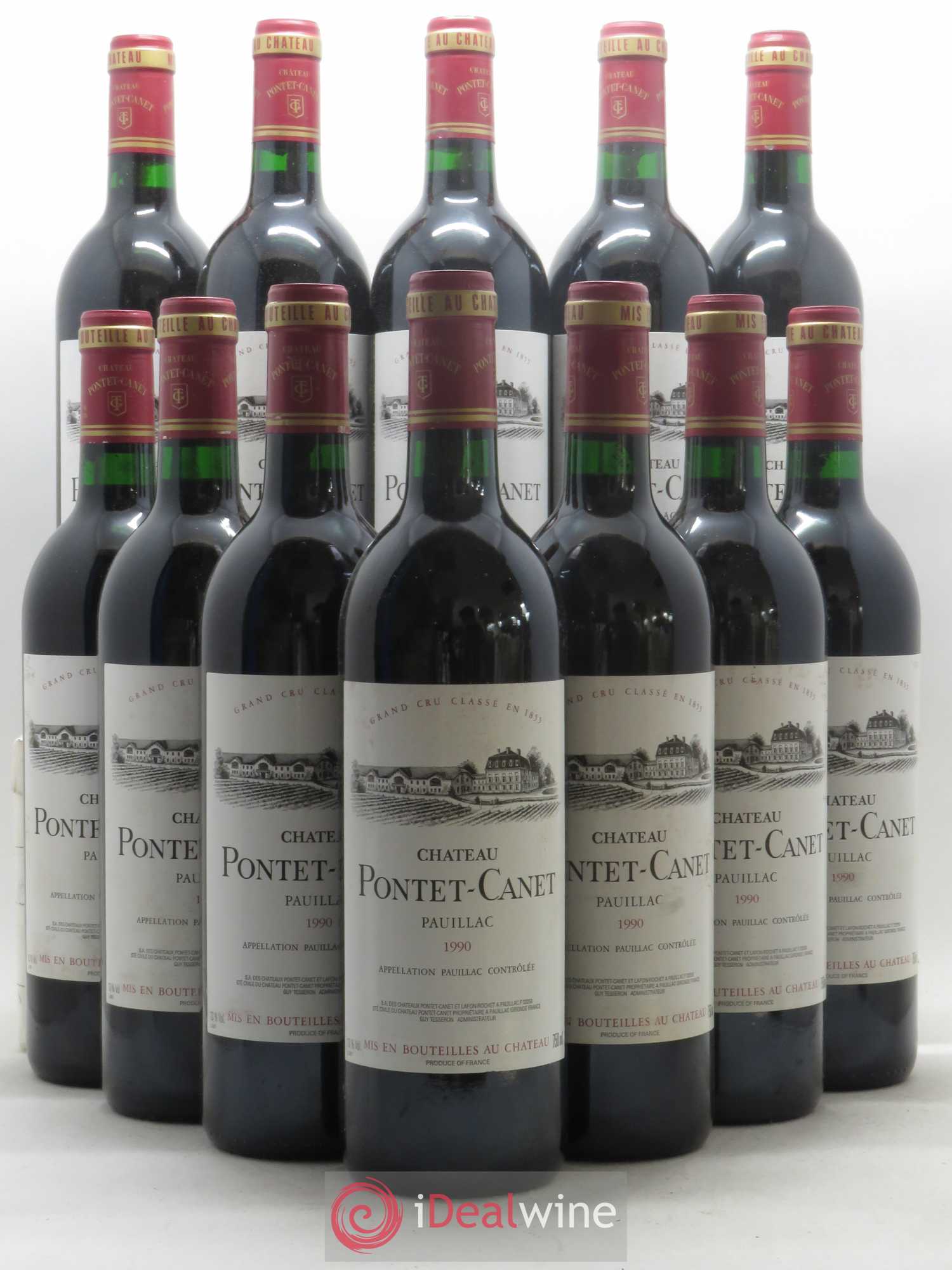 Château Pontet Canet 5ème Grand Cru Classé 1990 - Lot de 12 bouteilles - 0