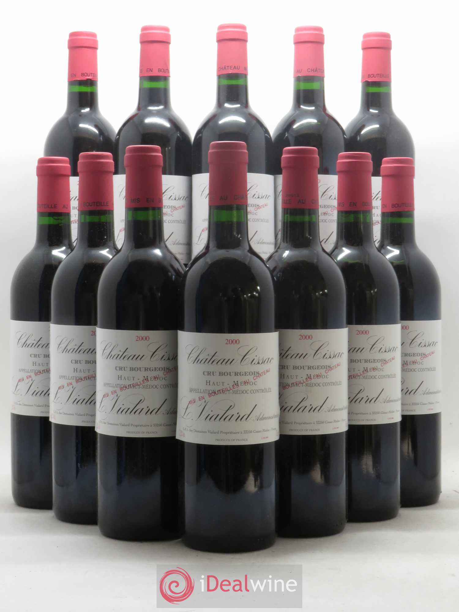 Château Cissac Cru Bourgeois 2000 - Lot de 12 bouteilles - 0