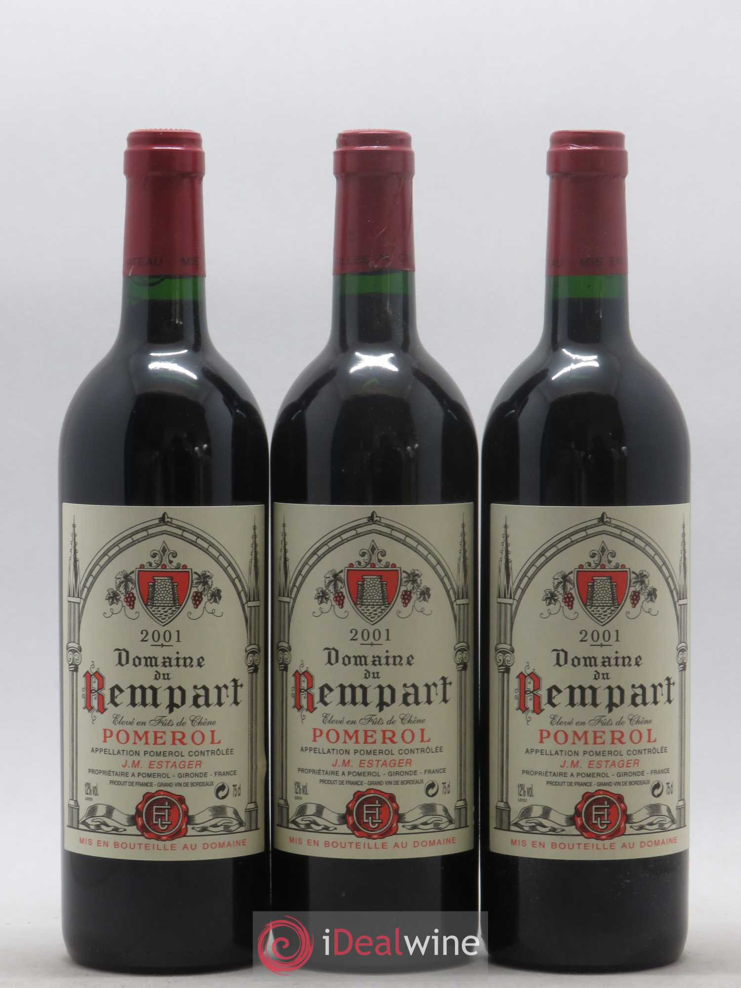 Pomerol Domaine du Rempart (sans prix de réserve) 2001 - Posten von 12 Flaschen - 2