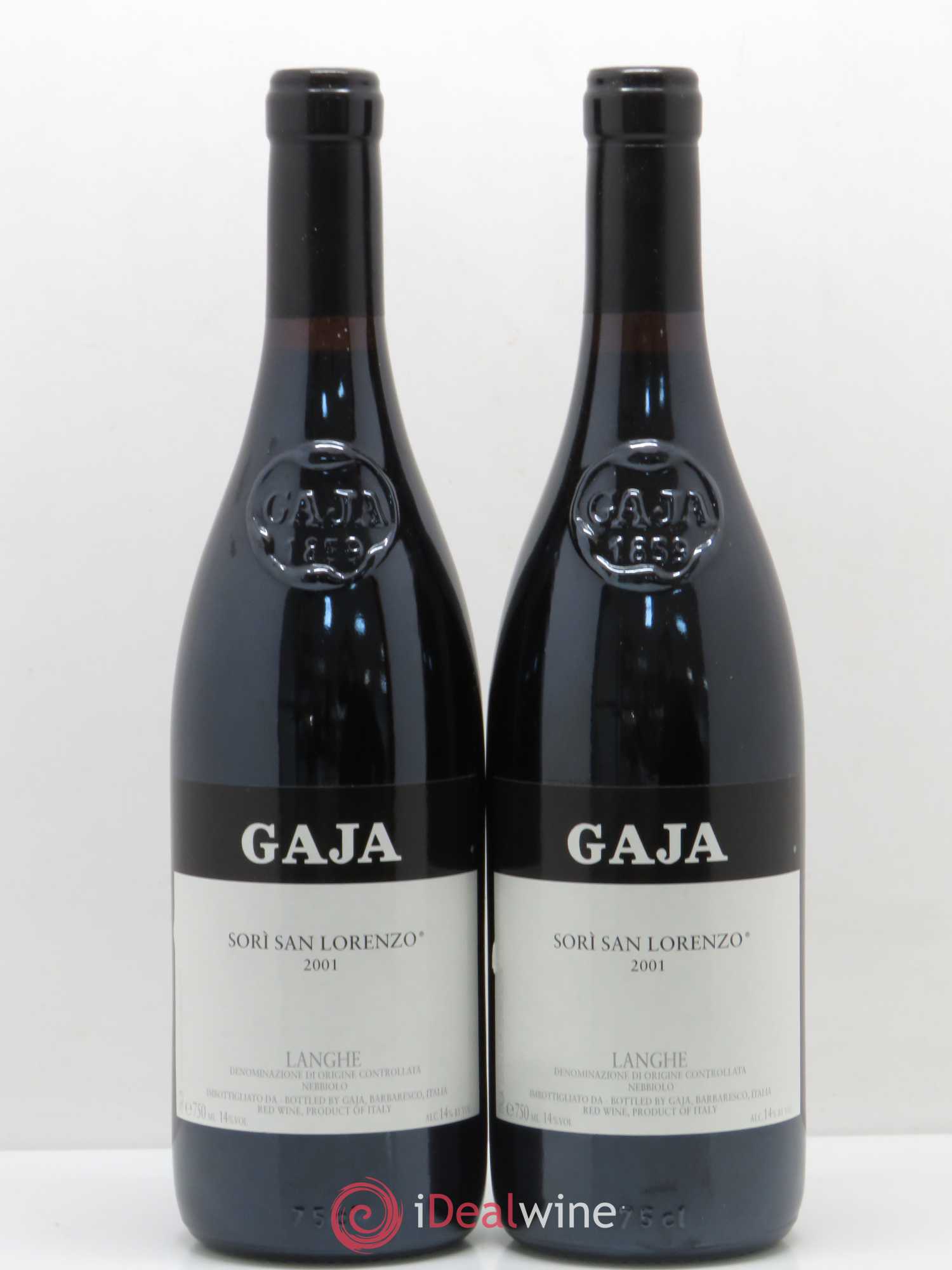 Langhe DOC Sori San Lorenzo Angelo Gaja 2001 - Lot de 2 bouteilles - 0