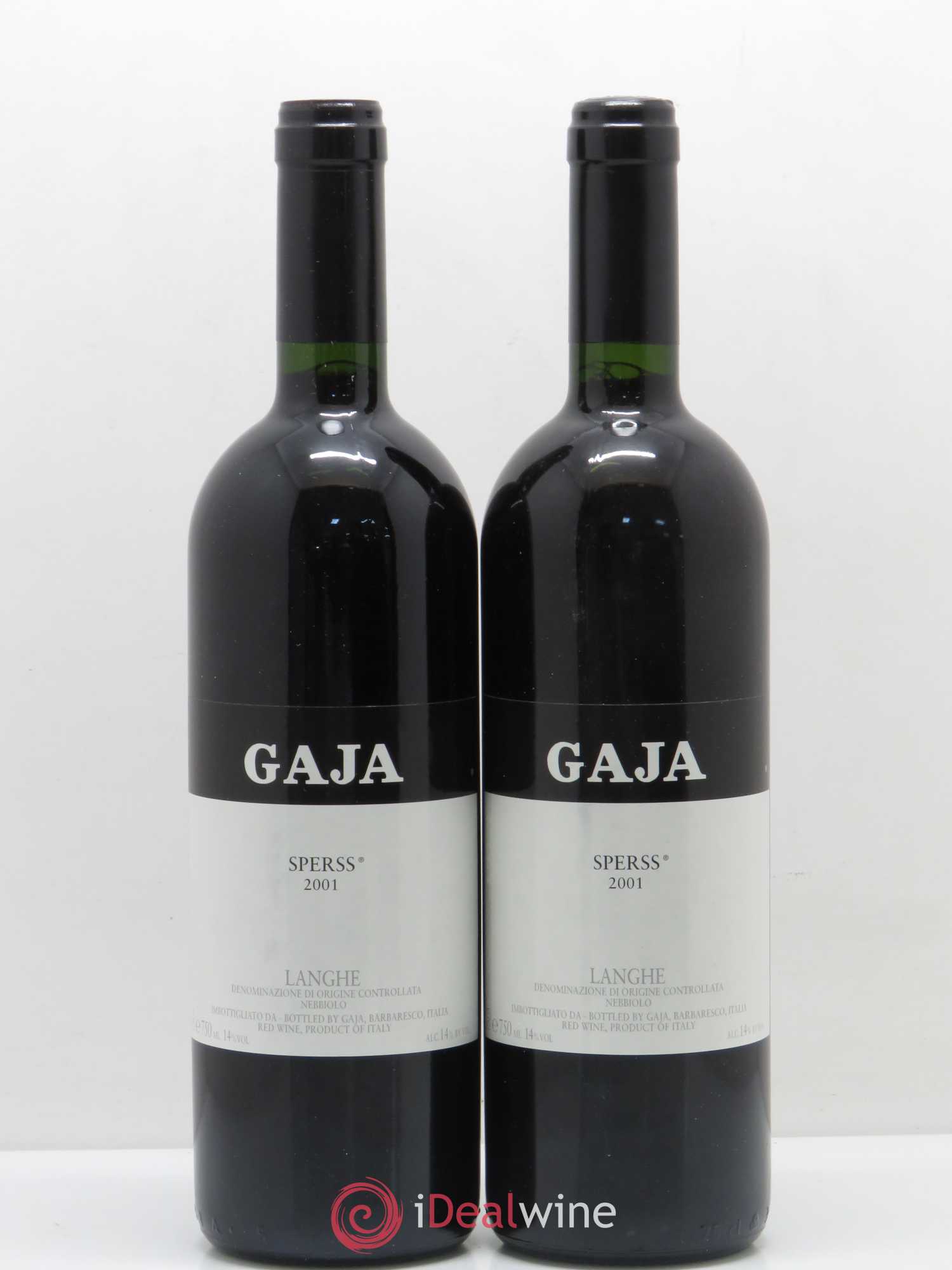 Langhe Sperss Angelo Gaja 2001 - Lot de 2 bouteilles - 0
