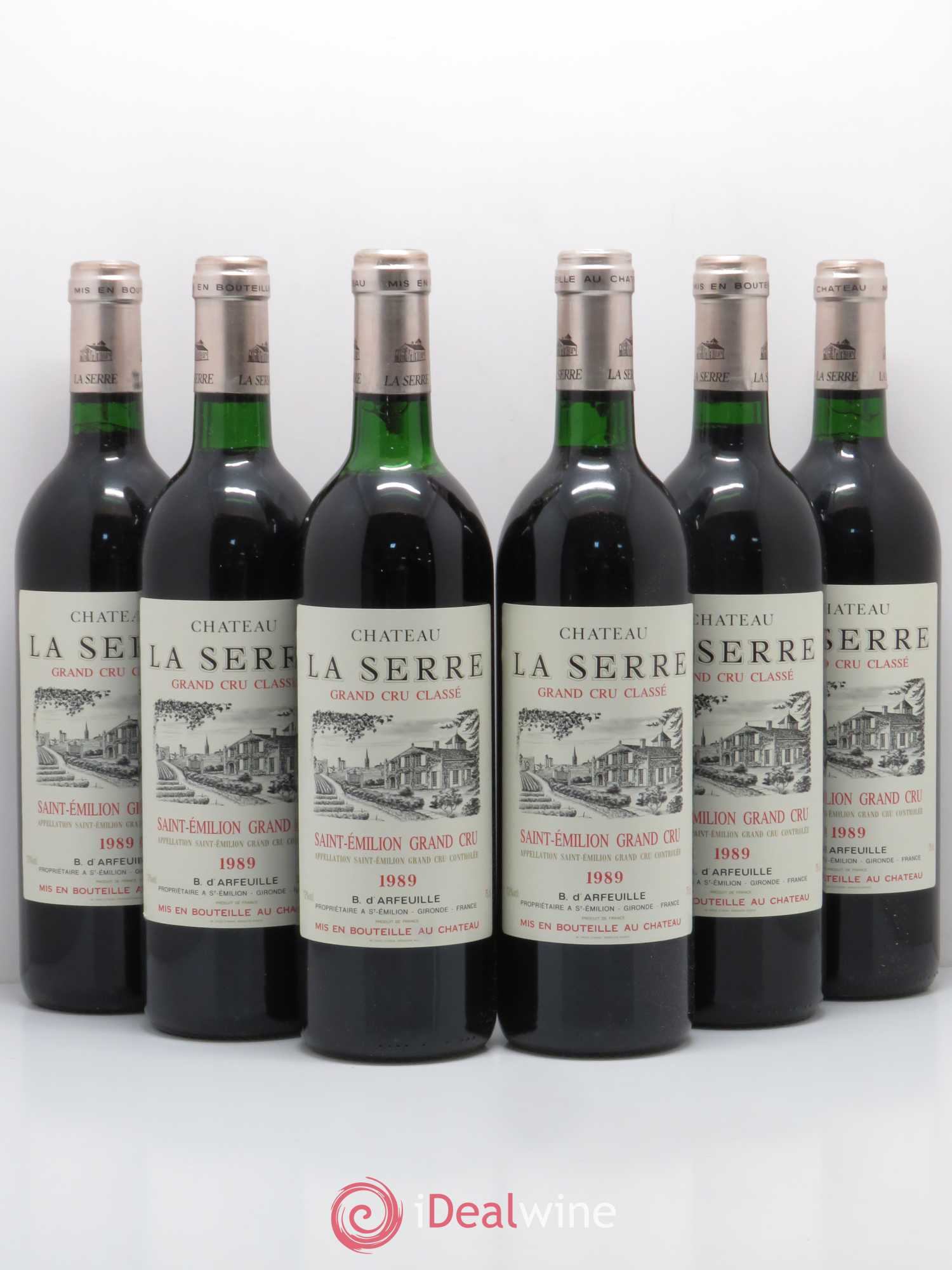 Château la Serre Grand Cru Classé 1989 - Lot de 6 bouteilles - 0