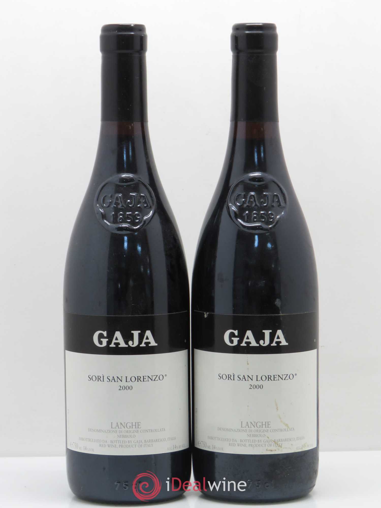 Langhe DOC Sori San Lorenzo Angelo Gaja 2000 - Lot de 2 bouteilles - 0
