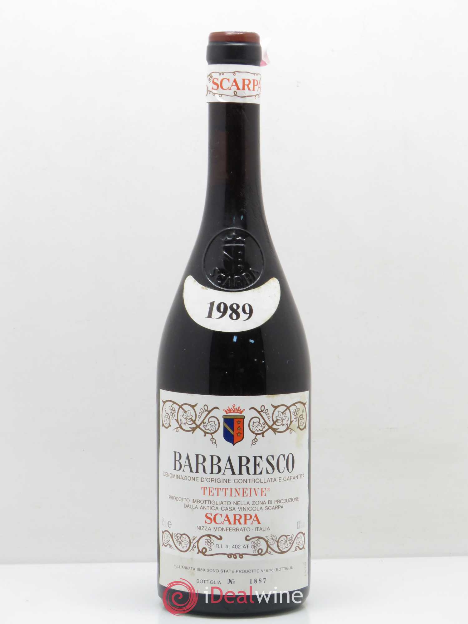 Barbaresco DOCG Tettineive Scarpa 1989 - Lot de 1 bouteille - 0