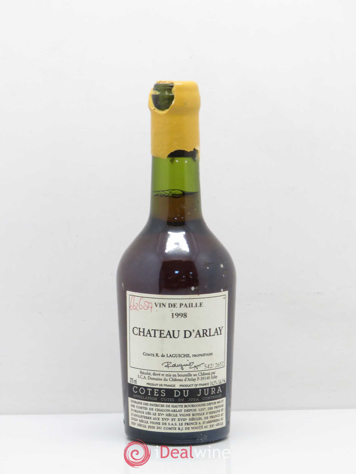 Côtes du Jura Vin de Paille Château d'Arlay 1998 - Posten von 1 Demi-Flasche - 0