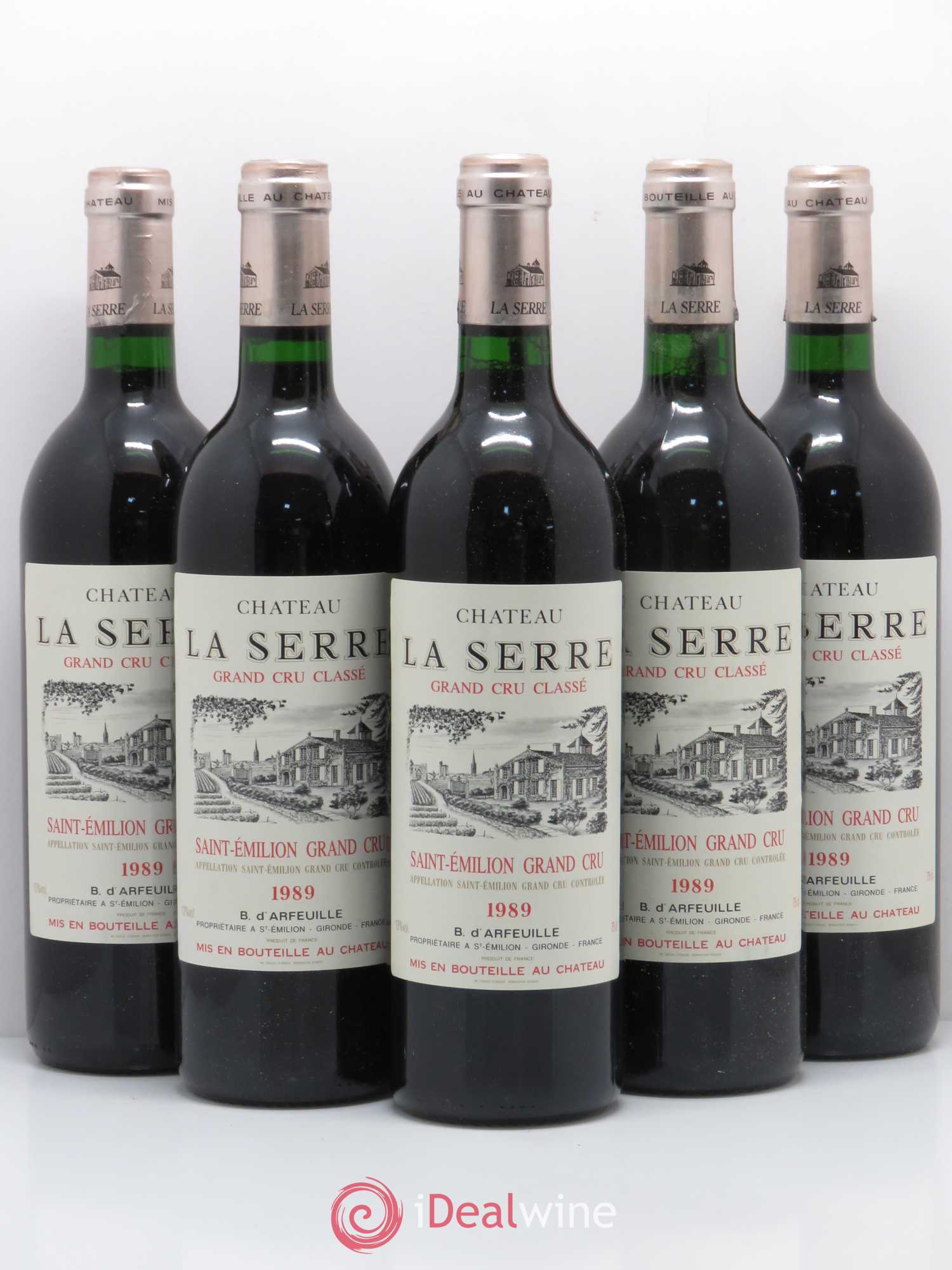 Château la Serre Grand Cru Classé 1989 - Lot de 5 bouteilles - 0