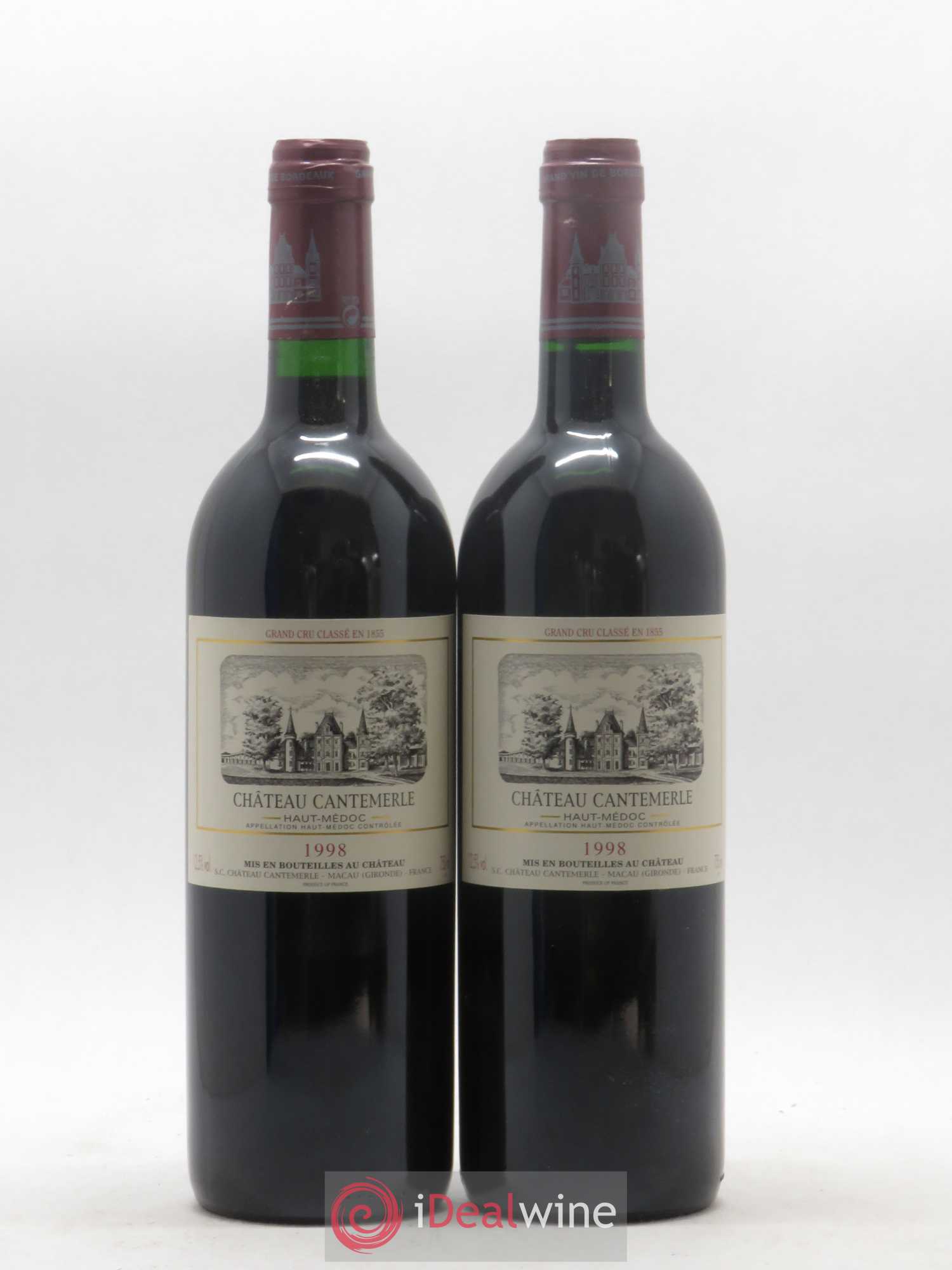 Château Cantemerle 5ème Grand Cru Classé 1998 - Lot de 2 bouteilles - 0