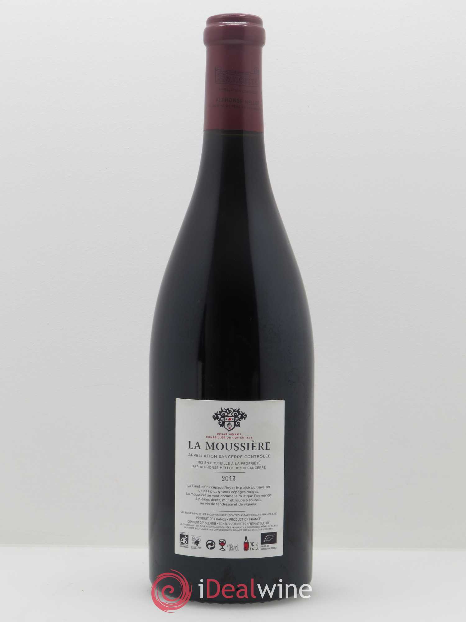Sancerre La Moussière Alphonse Mellot 2013 - Lot de 1 bouteille - 1