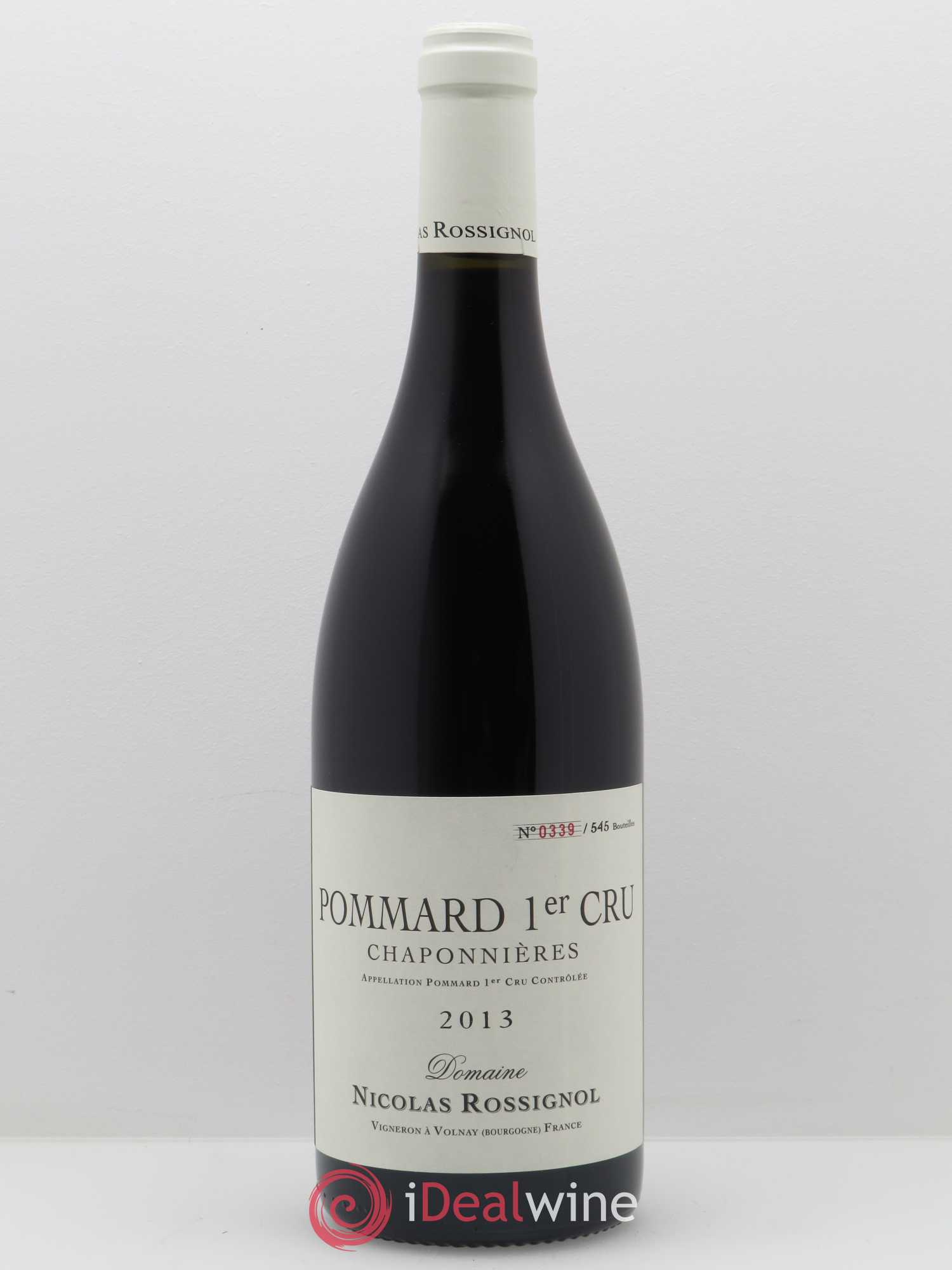 Pommard 1er Cru Chaponnières Nicolas Rossignol 2013 - Lot de 1 bouteille - 0