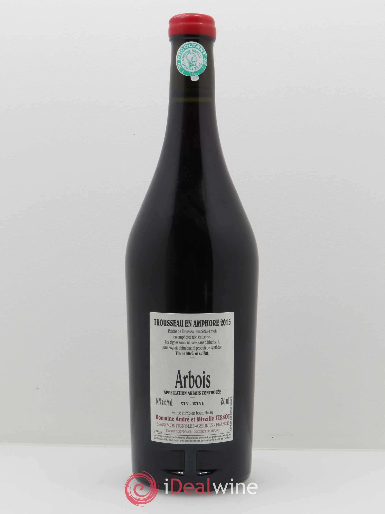 Arbois Trousseau Amphore Bénédicte et Stéphane Tissot 2015 - Lot de 1 bouteille - 1