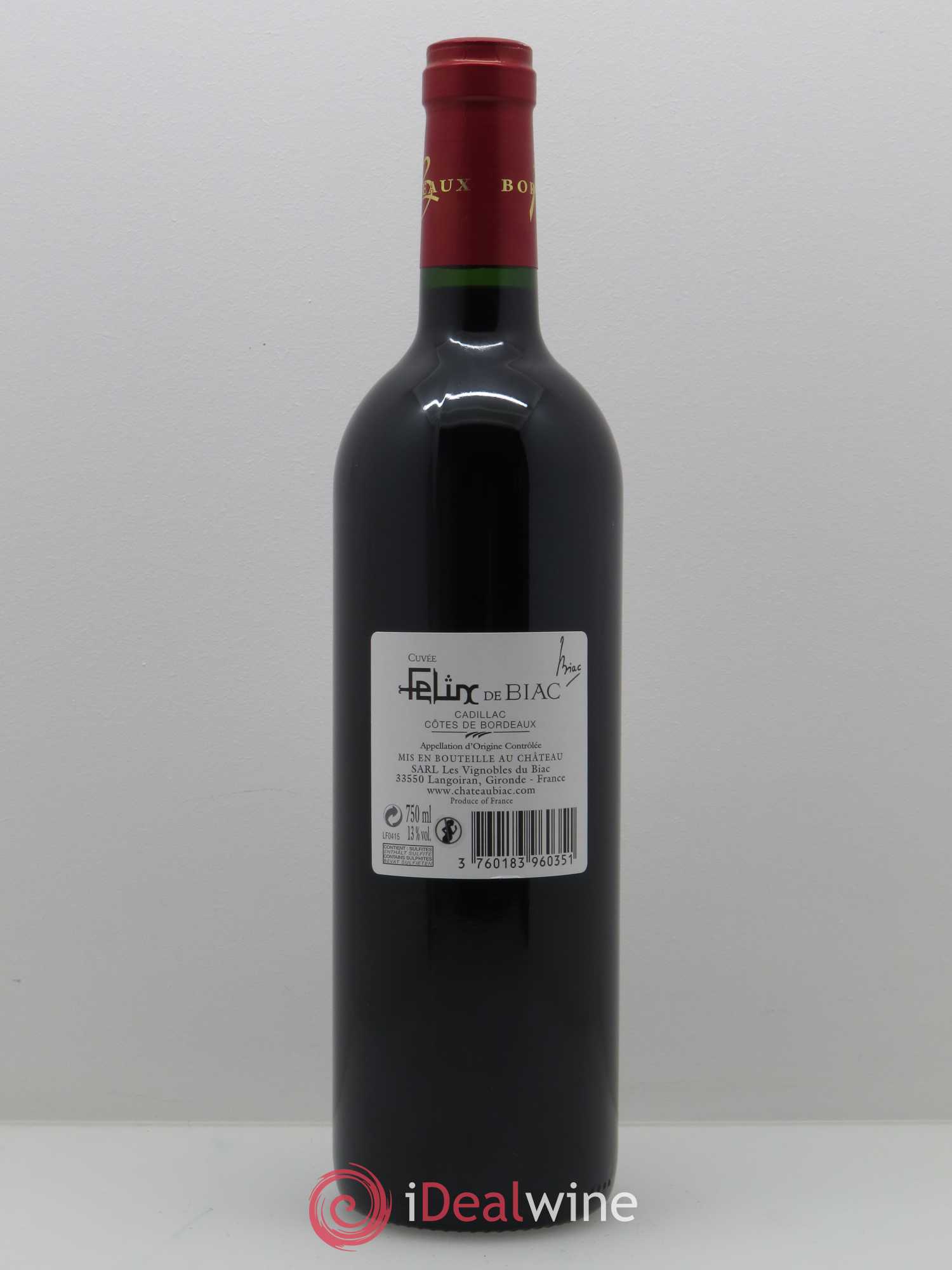Château Biac Felix de Biac 2013 - Lot de 1 bouteille - 1