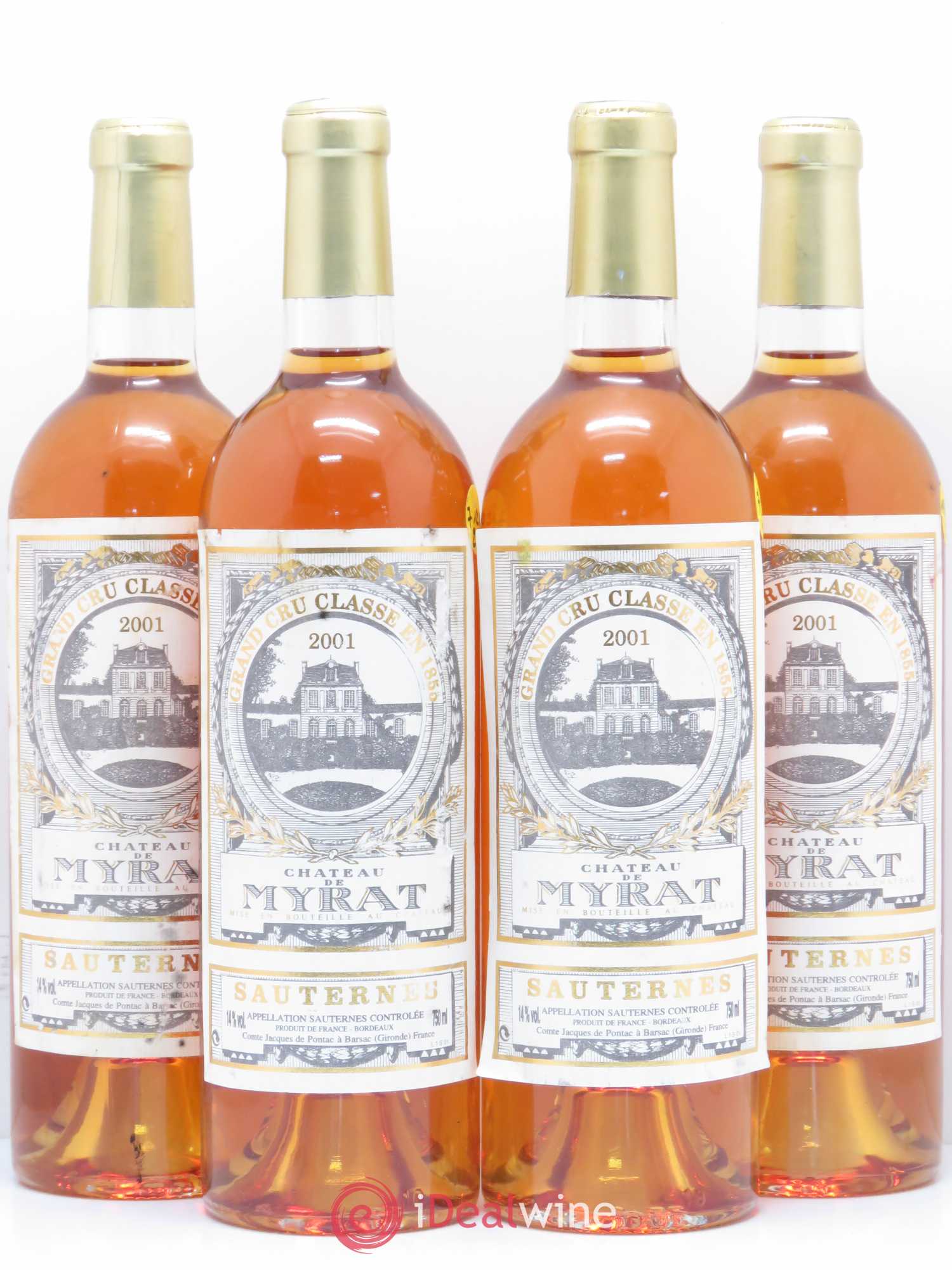 Château de Myrat 2ème Grand Cru Classé 2001 - Lotto di 4 bottiglie - 0