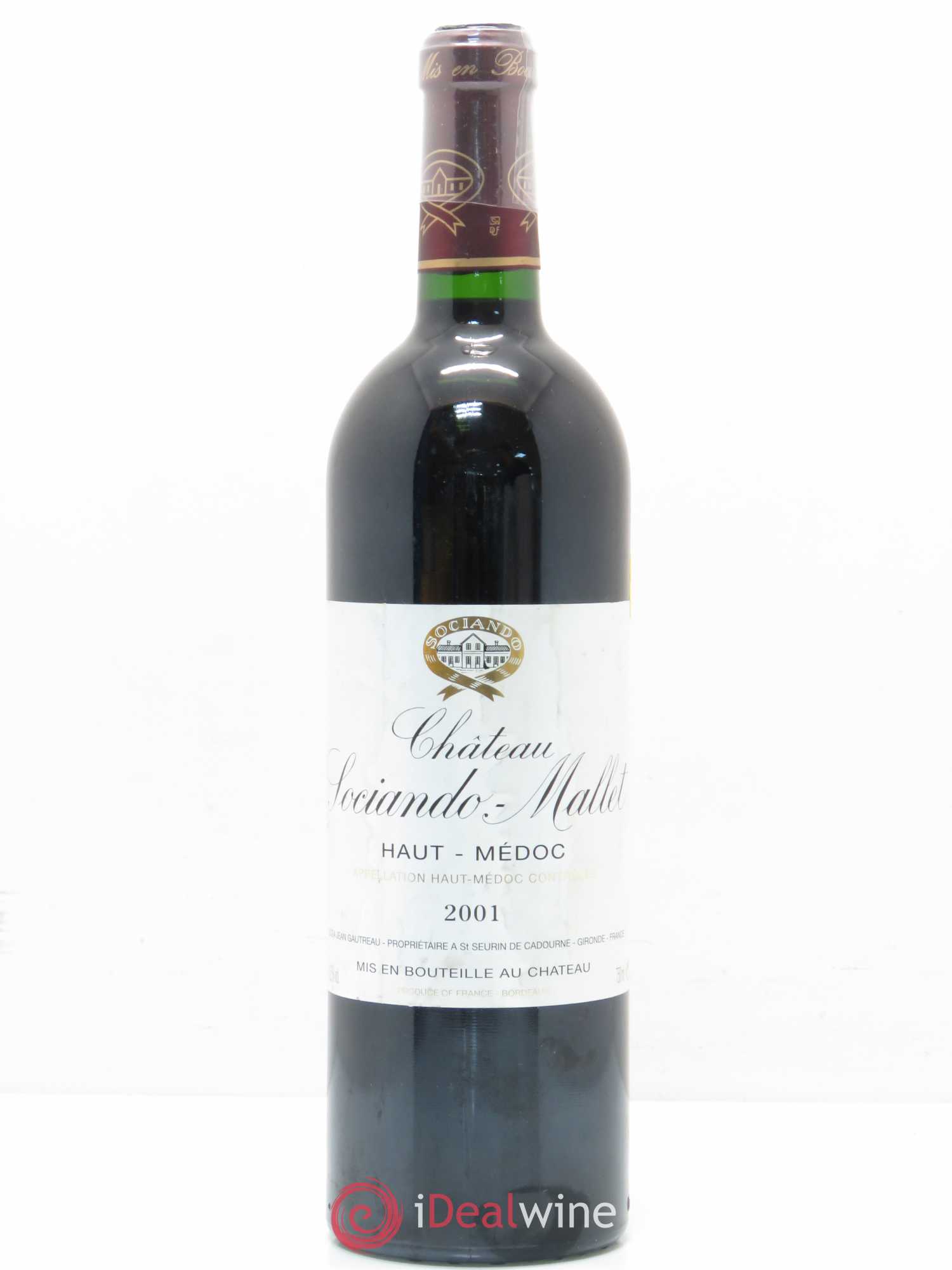 Château Sociando Mallet 2001 - Lot de 1 bouteille - 0