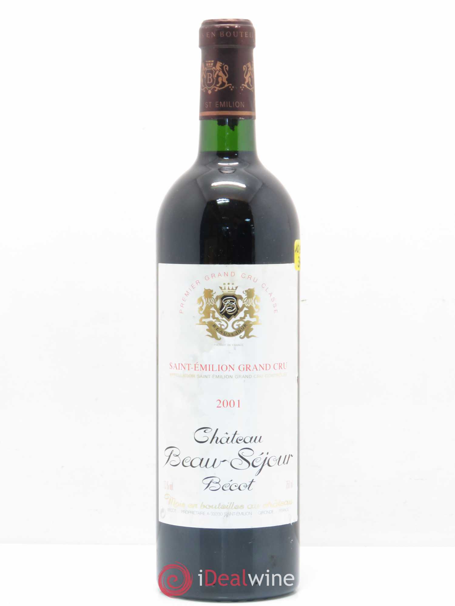 Château Beau-Séjour Bécot 1er Grand Cru Classé B 2001 - Lot de 1 bouteille - 0