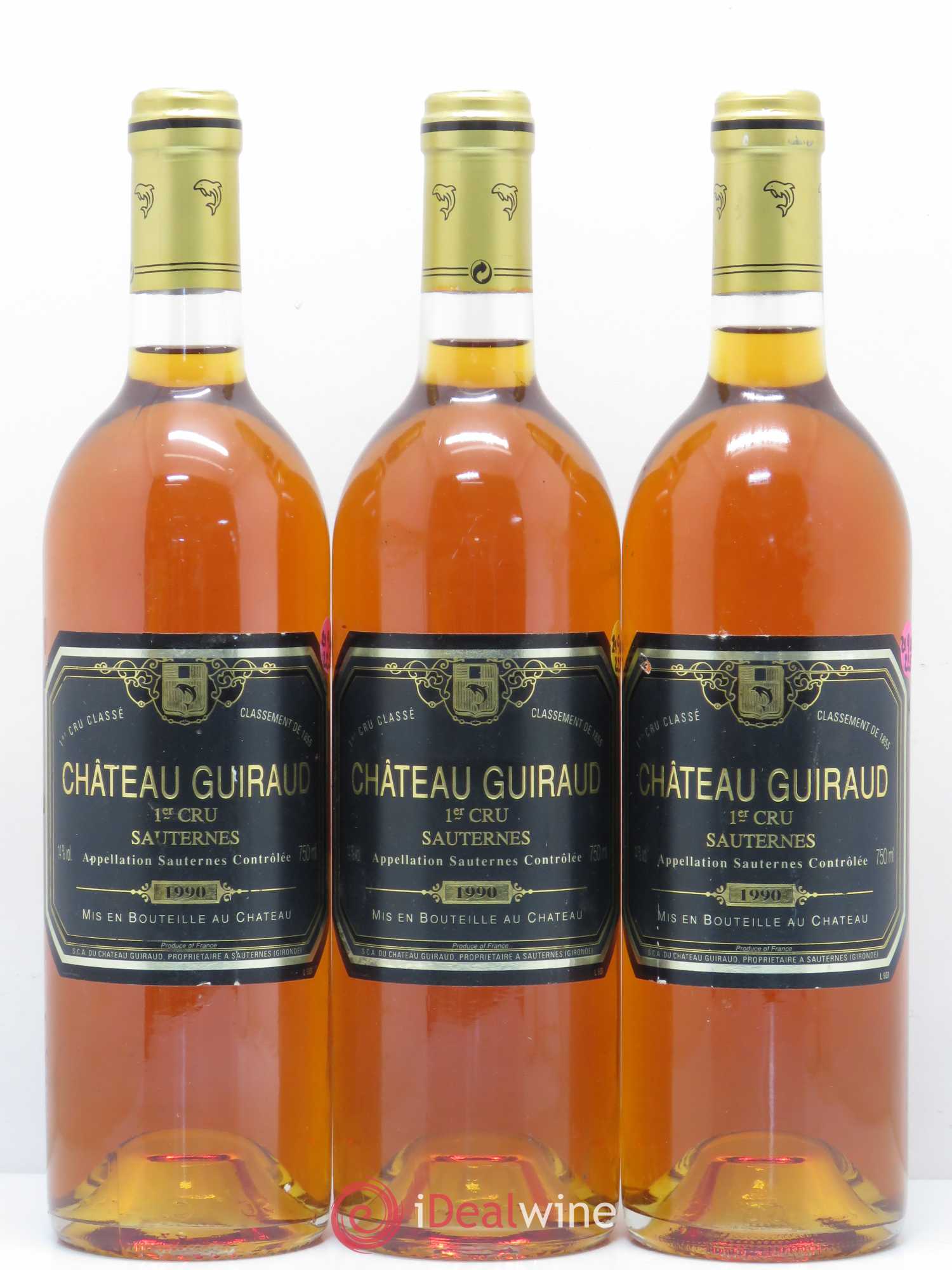 Château Guiraud 1er Grand Cru Classé 1990 - Lotto di 3 bottiglie - 0