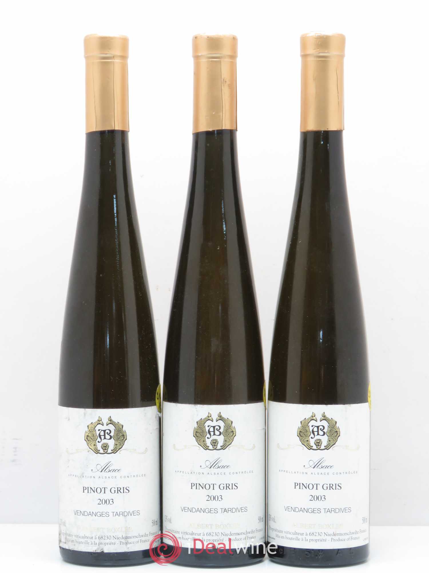 Pinot Gris Albert Boxter Vendanges Tardives 2003 - Posten von 3 Flaschen - 0