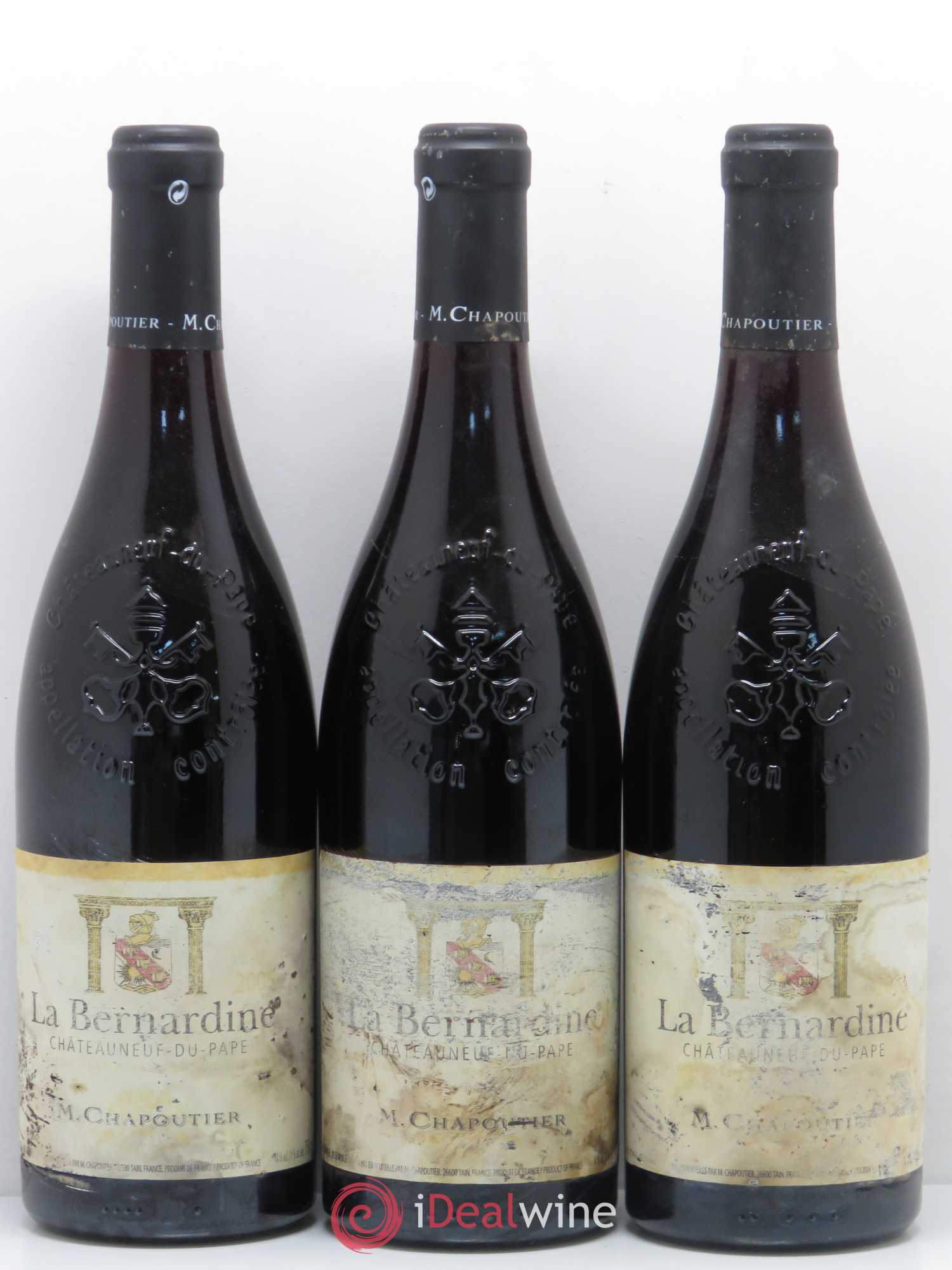 Châteauneuf-du-Pape La Bernardine Chapoutier 2005 - Lot de 3 bouteilles - 0